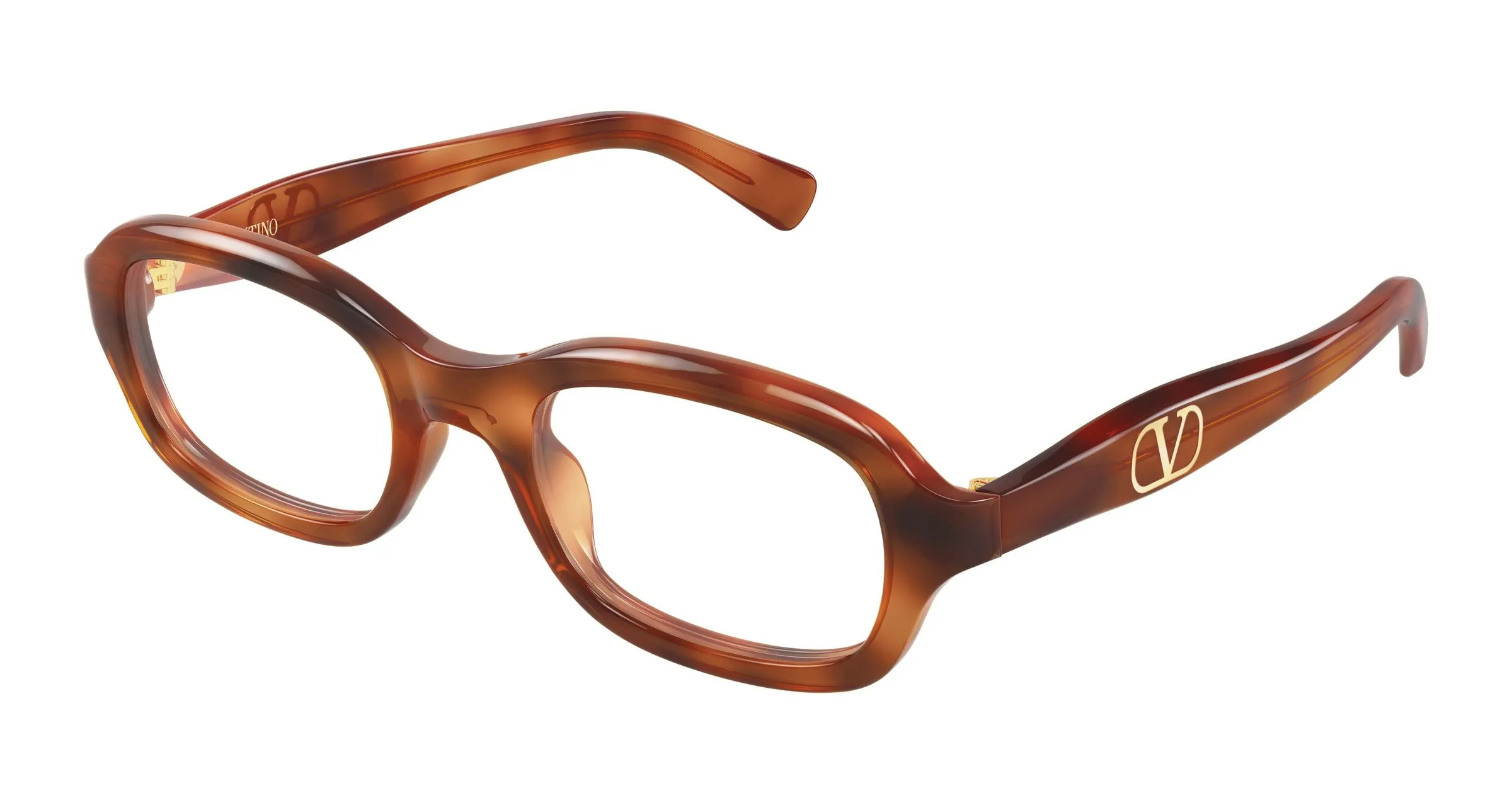 Valentino VG0011O 002 Montature da vista Acetato Havana Trasparente Squadrata - immagine 1