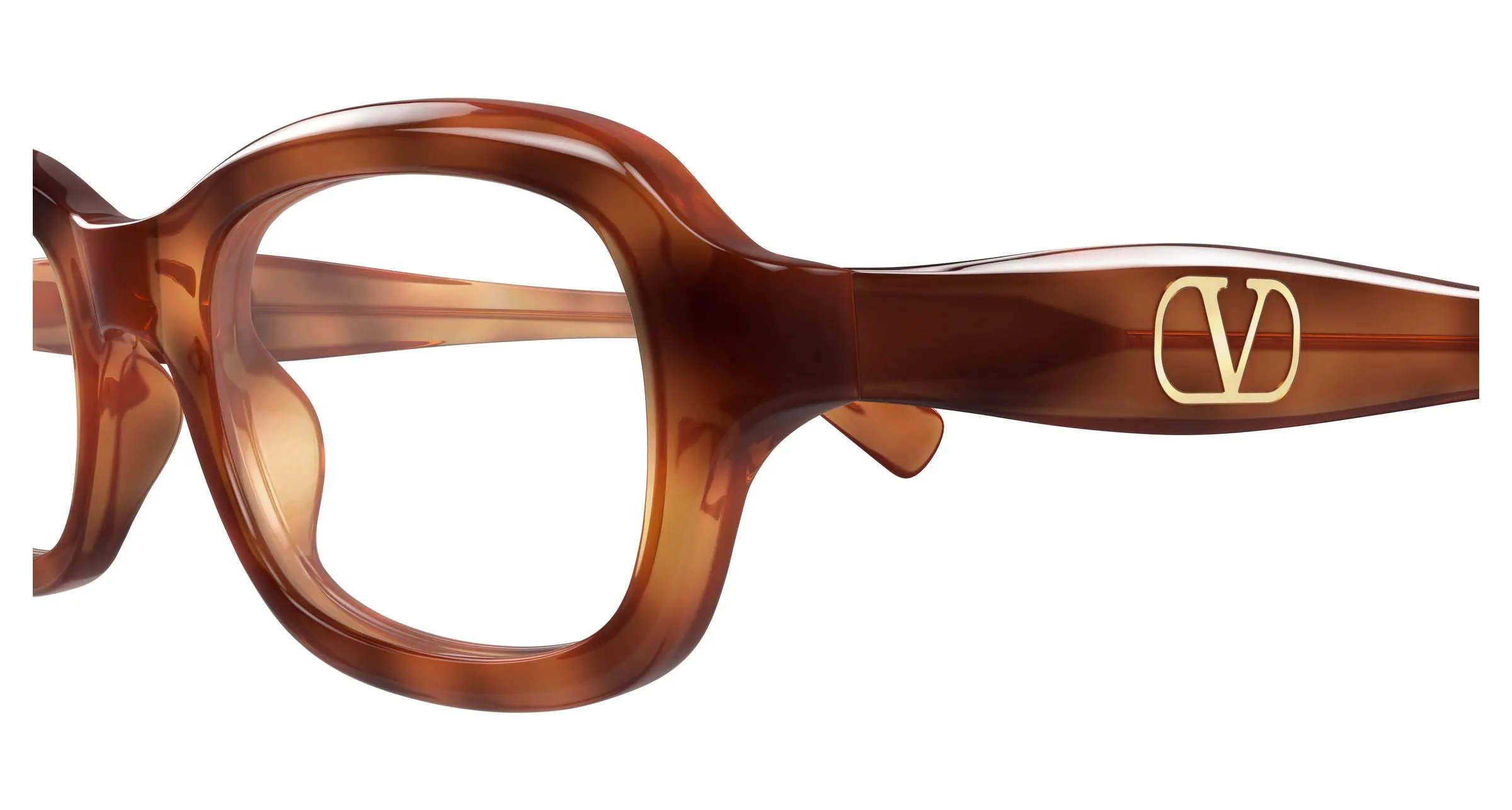 Valentino VG0011O 002 Montature da vista Acetato Havana Trasparente Squadrata - immagine 3
