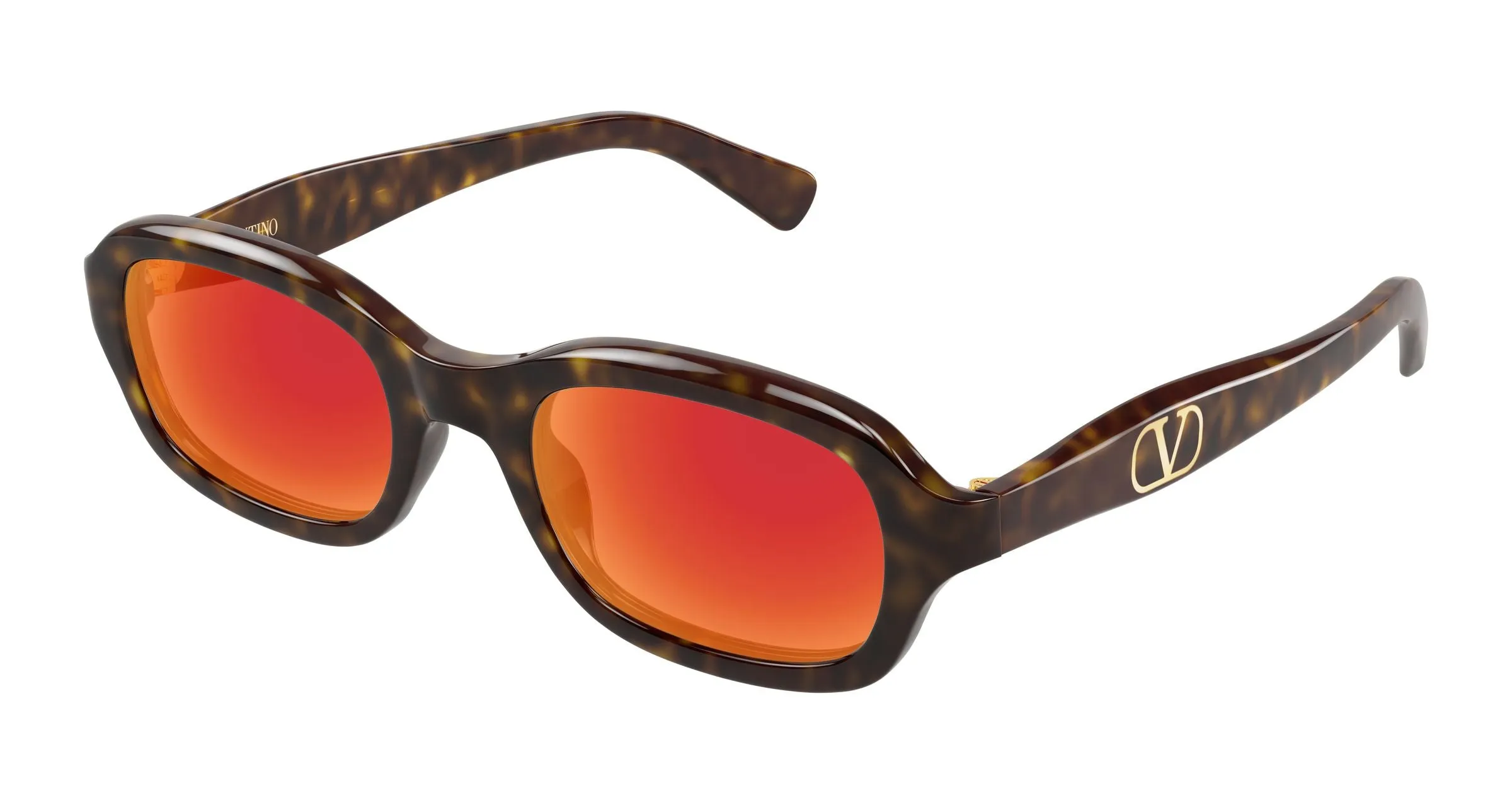 Valentino VG0010S 004 Occhiali da sole Acetato Havana Rosso Squadrata - immagine 1