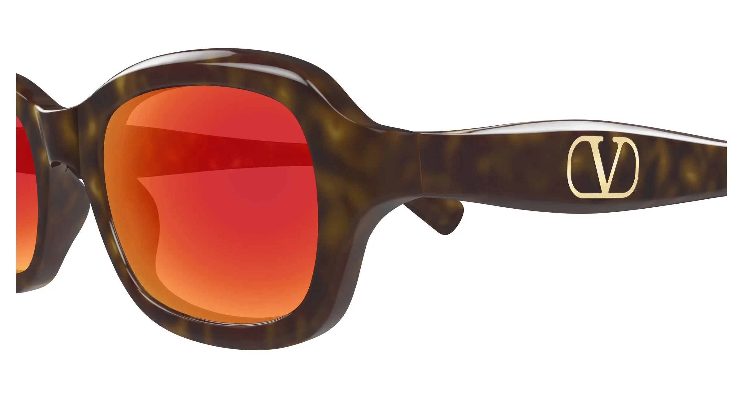 Valentino VG0010S 004 Occhiali da sole Acetato Havana Rosso Squadrata - immagine 3