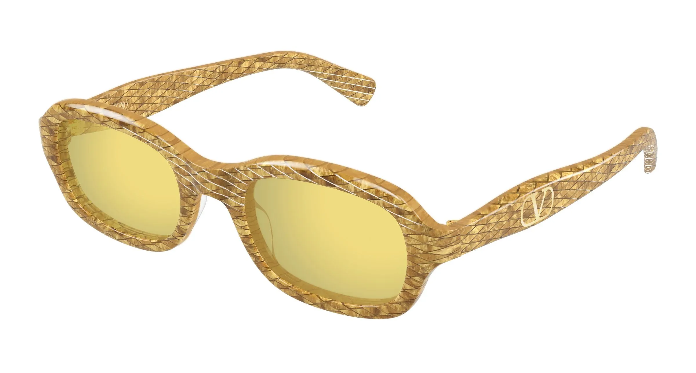 Valentino VG0010S 003 Occhiali da sole Acetato Oro Giallo Squadrata - immagine 1