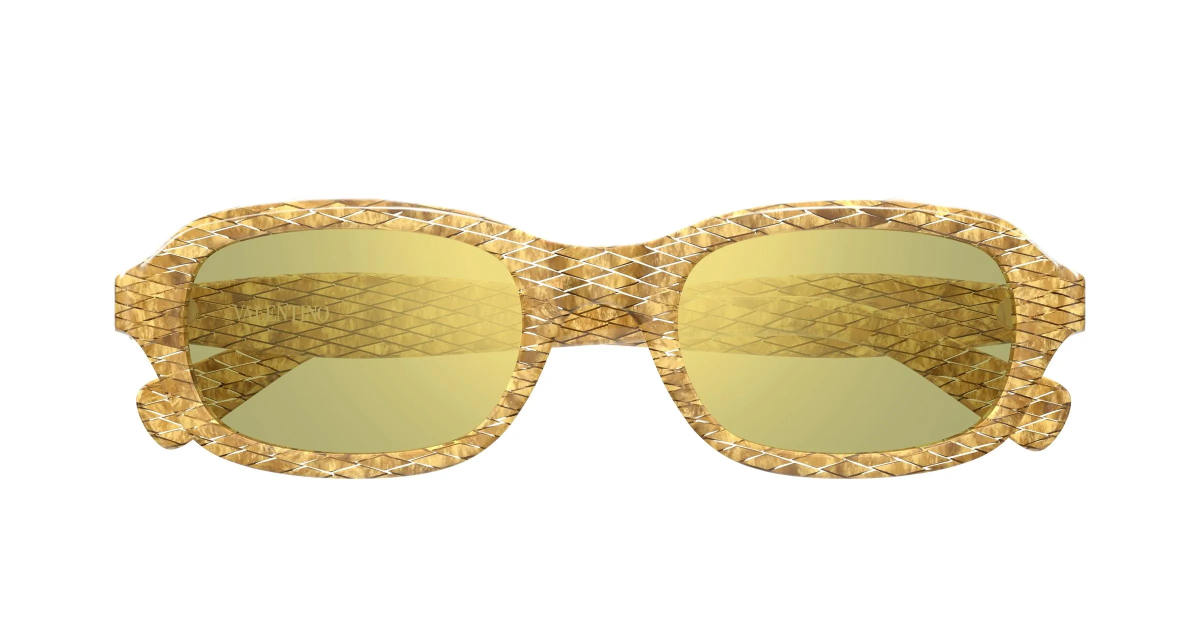 Valentino VG0010S 003 Occhiali da sole Acetato Oro Giallo Squadrata - immagine 2