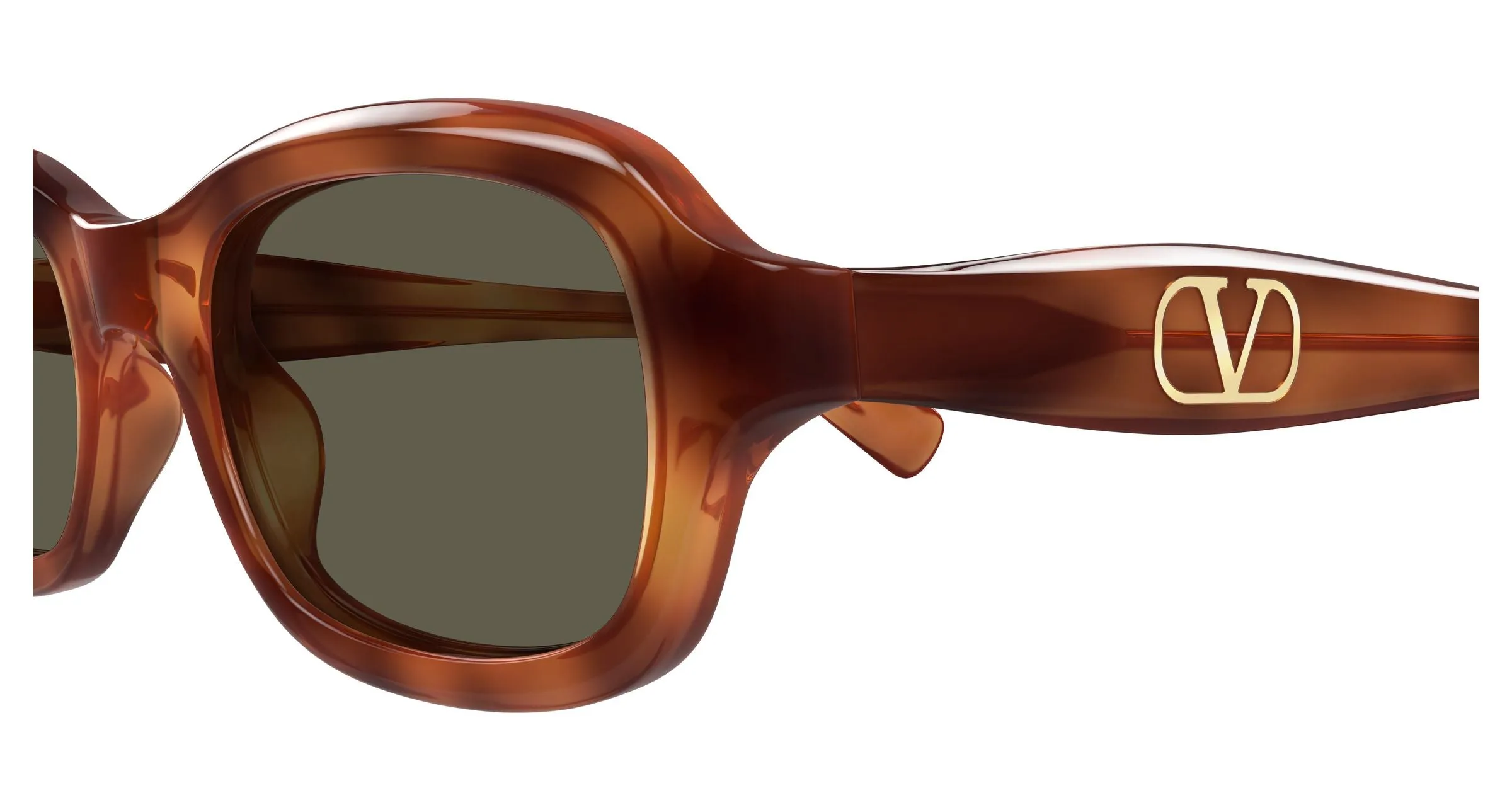 Valentino VG0010S 002 Occhiali da sole Acetato Havana Marrone Squadrata - immagine 3