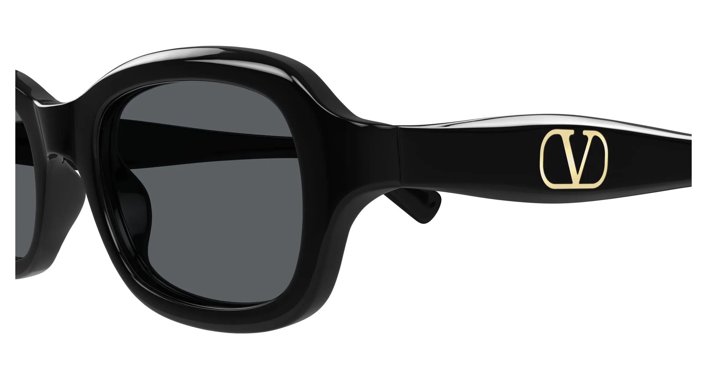 Valentino VG0010S 001 Occhiali da sole Acetato Nero Grigio Squadrata - immagine 3