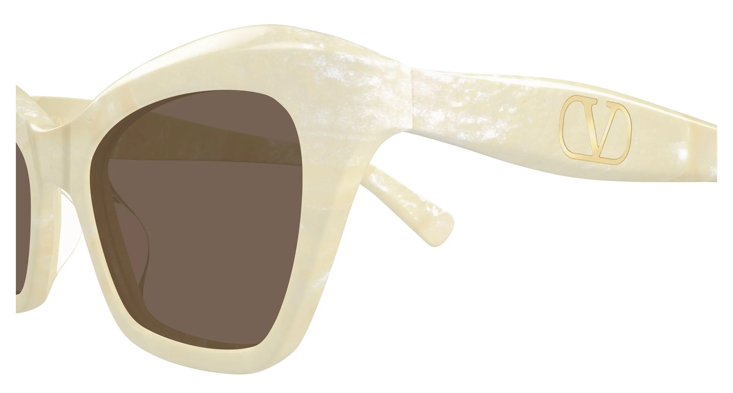 Valentino VG0009S 003 Occhiali da sole Acetato Avorio Marrone Cat Eye - immagine 3