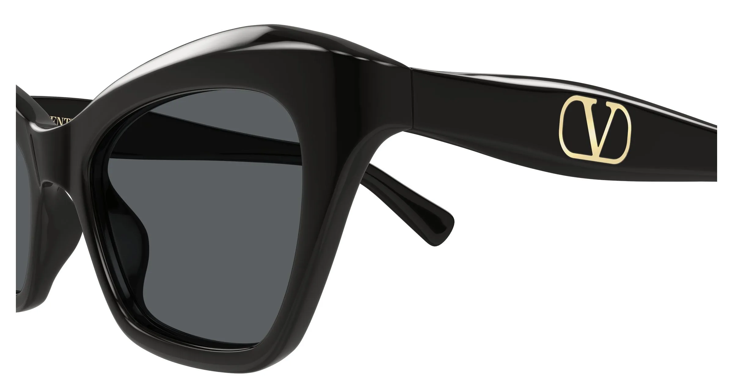Valentino VG0009S 001 Occhiali da sole Acetato Nero Grigio Cat Eye - immagine 3
