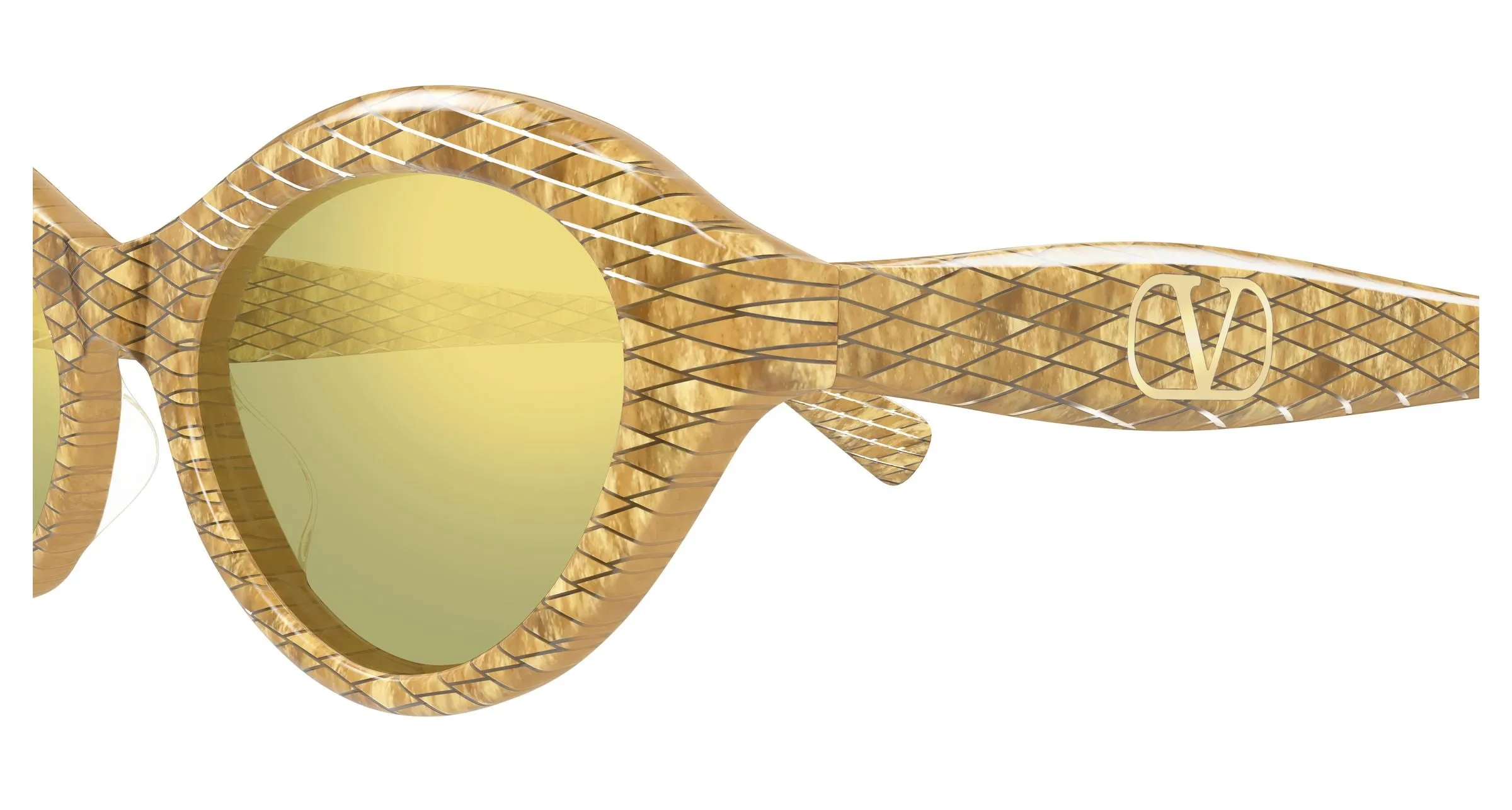 Valentino VG0008S 003 Occhiali da sole Acetato Oro Giallo Cat Eye - immagine 3