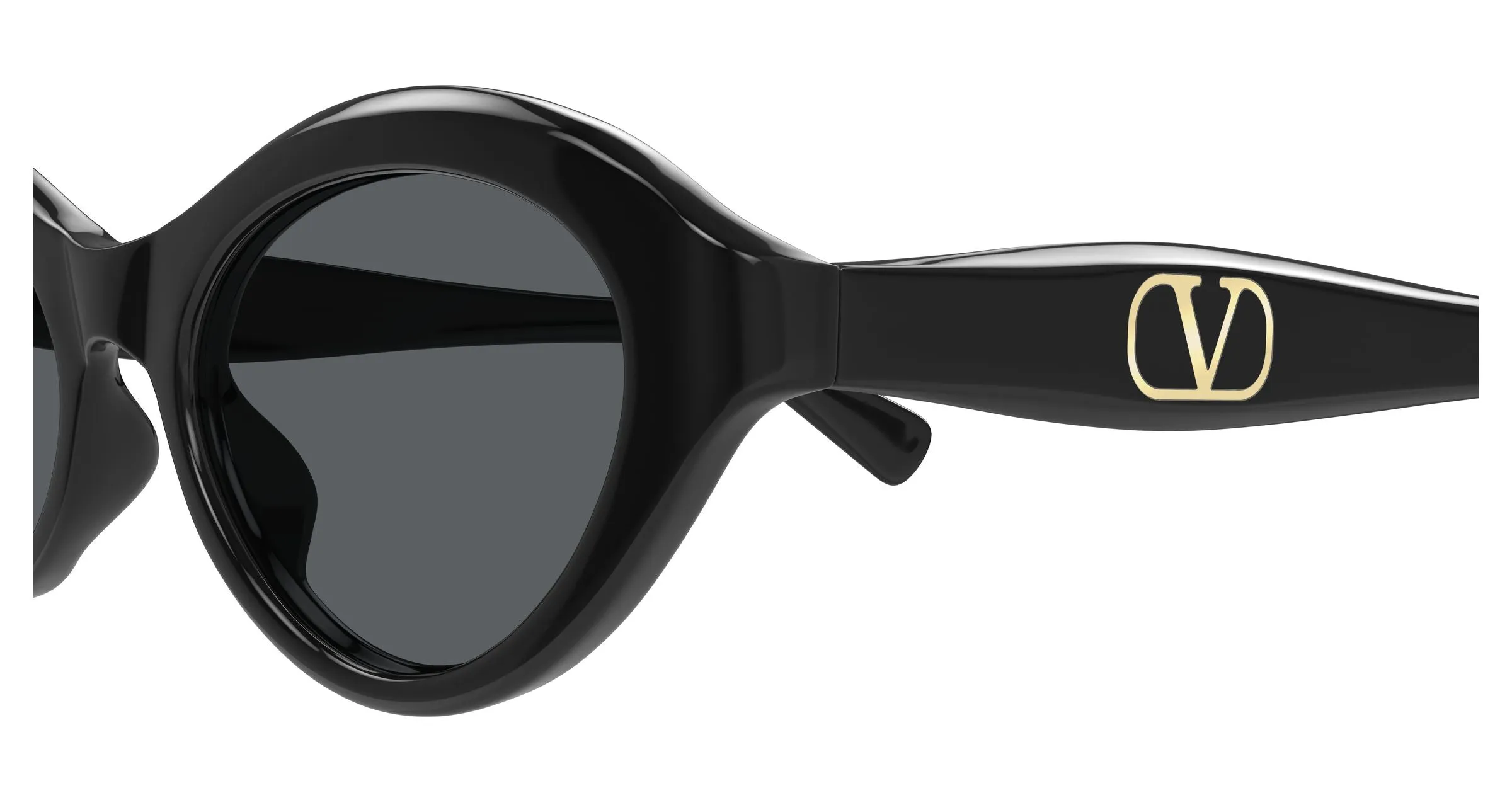 Valentino VG0008S 001 Occhiali da sole Acetato Nero Grigio Cat Eye - immagine 3
