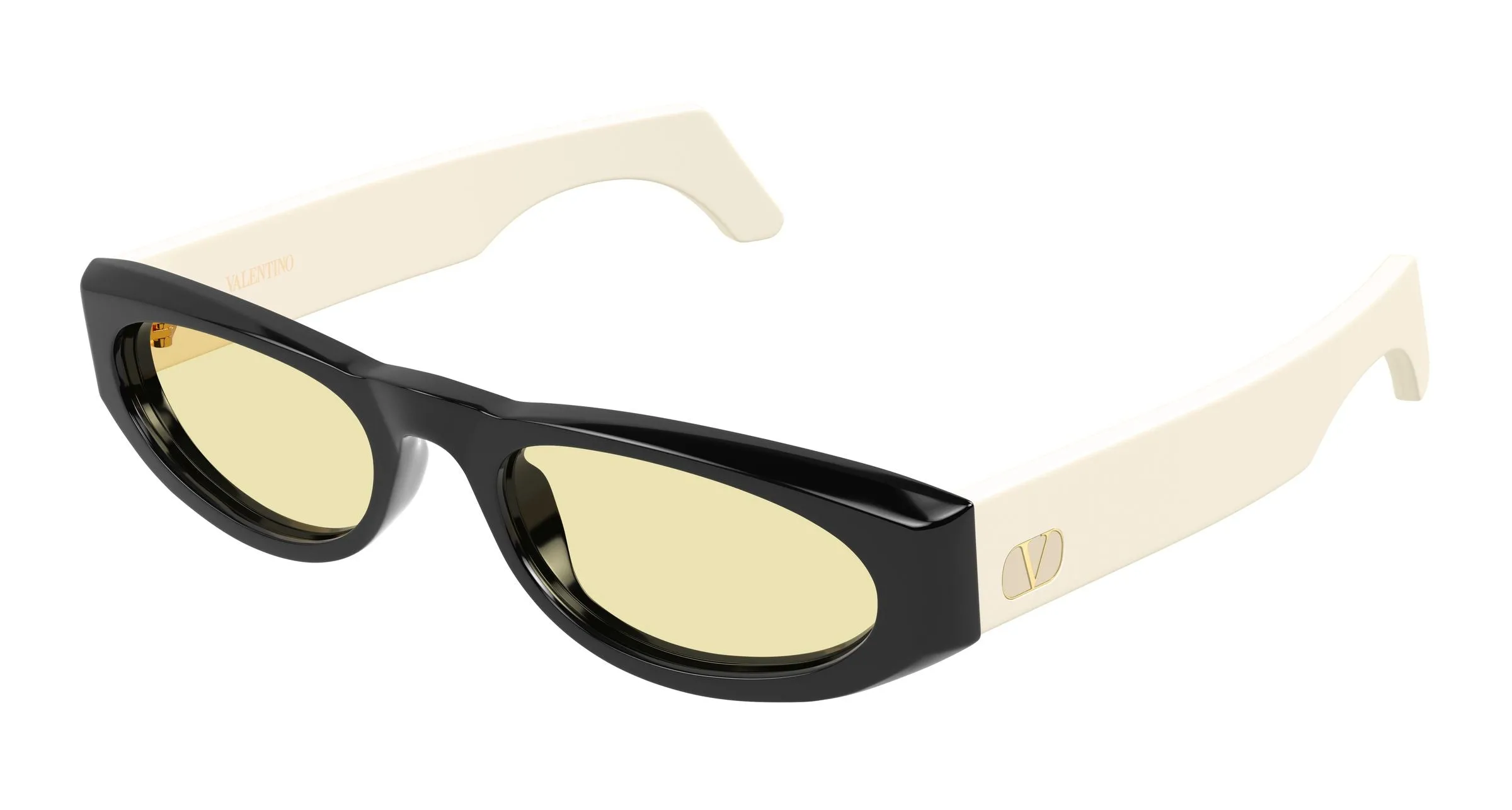 Valentino VG0007S 003 Occhiali da sole Acetato Nero Giallo Geometrica - immagine 1