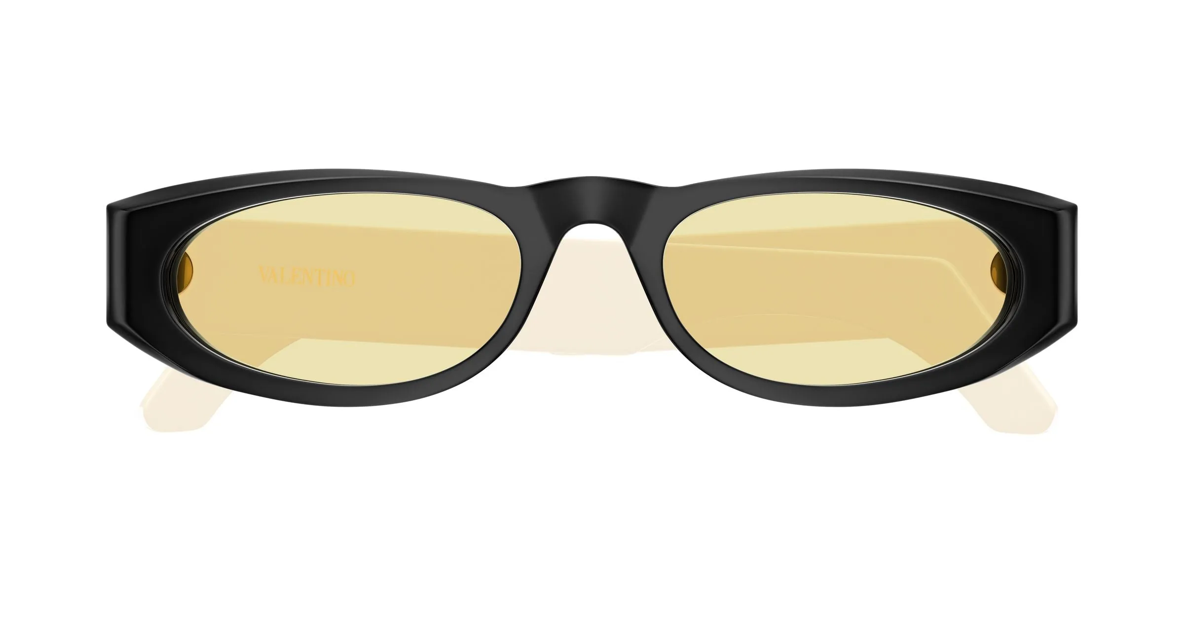Valentino VG0007S 003 Occhiali da sole Acetato Nero Giallo Geometrica - immagine 2
