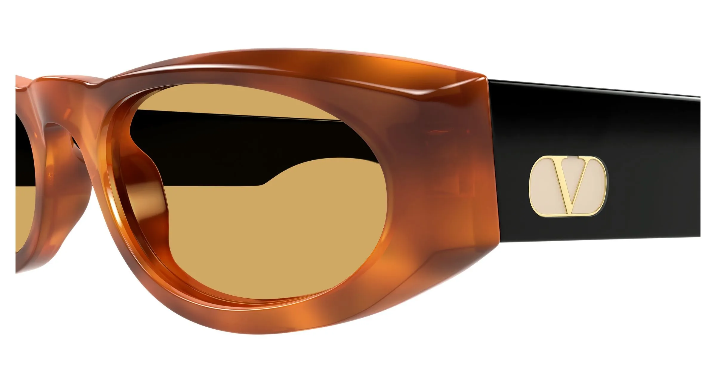 Valentino VG0007S 002 Occhiali da sole Acetato Havana Marrone Geometrica - immagine 3