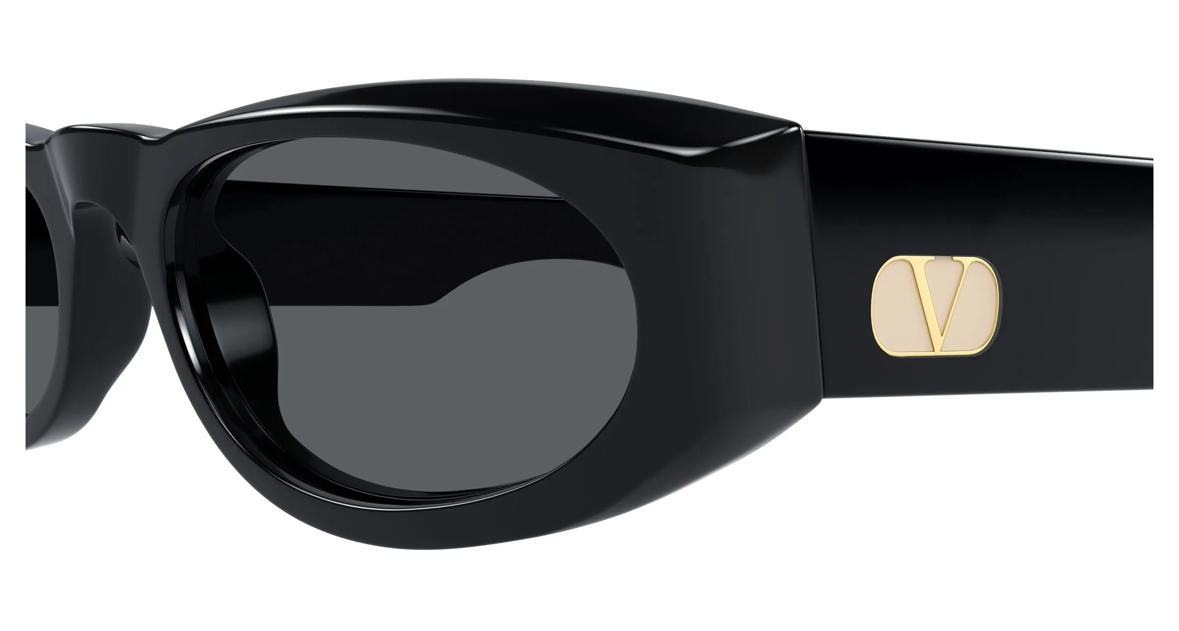 Valentino VG0007S 001 Occhiali da sole Acetato Nero Grigio Geometrica - immagine 3