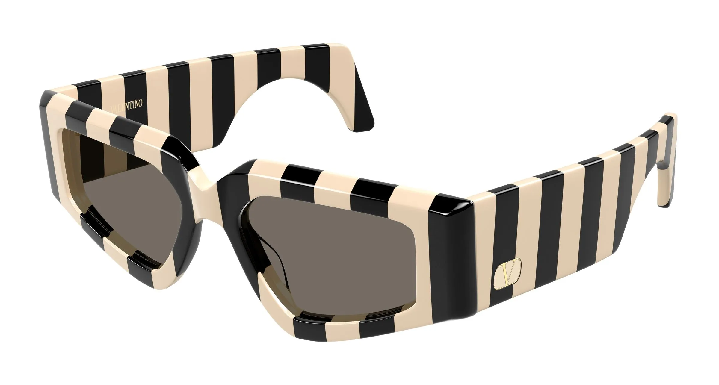 Valentino VG0006S 004 Occhiali da sole Acetato Avorio Grigio Geometrica - immagine 1