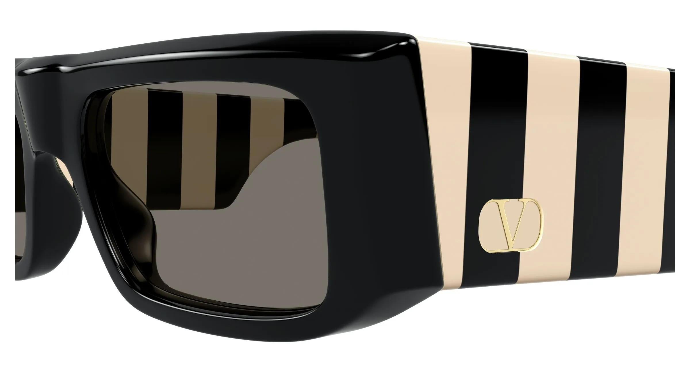 Valentino VG0005S 004 Occhiali da sole Acetato Nero Grigio Squadrata - immagine 3
