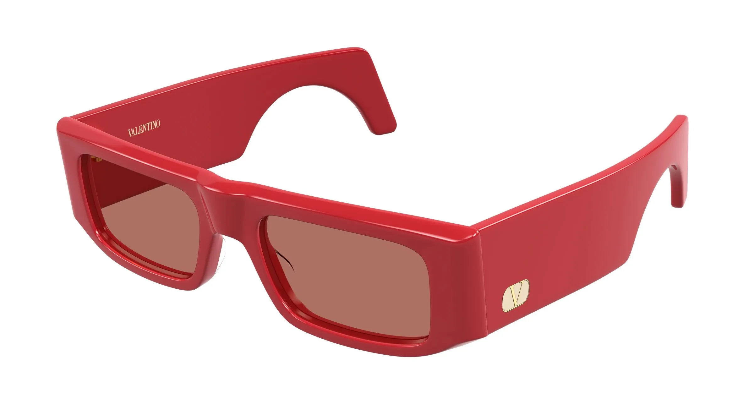 Valentino VG0005S 003 Occhiali da sole Acetato Rosso Marrone Squadrata - immagine 1