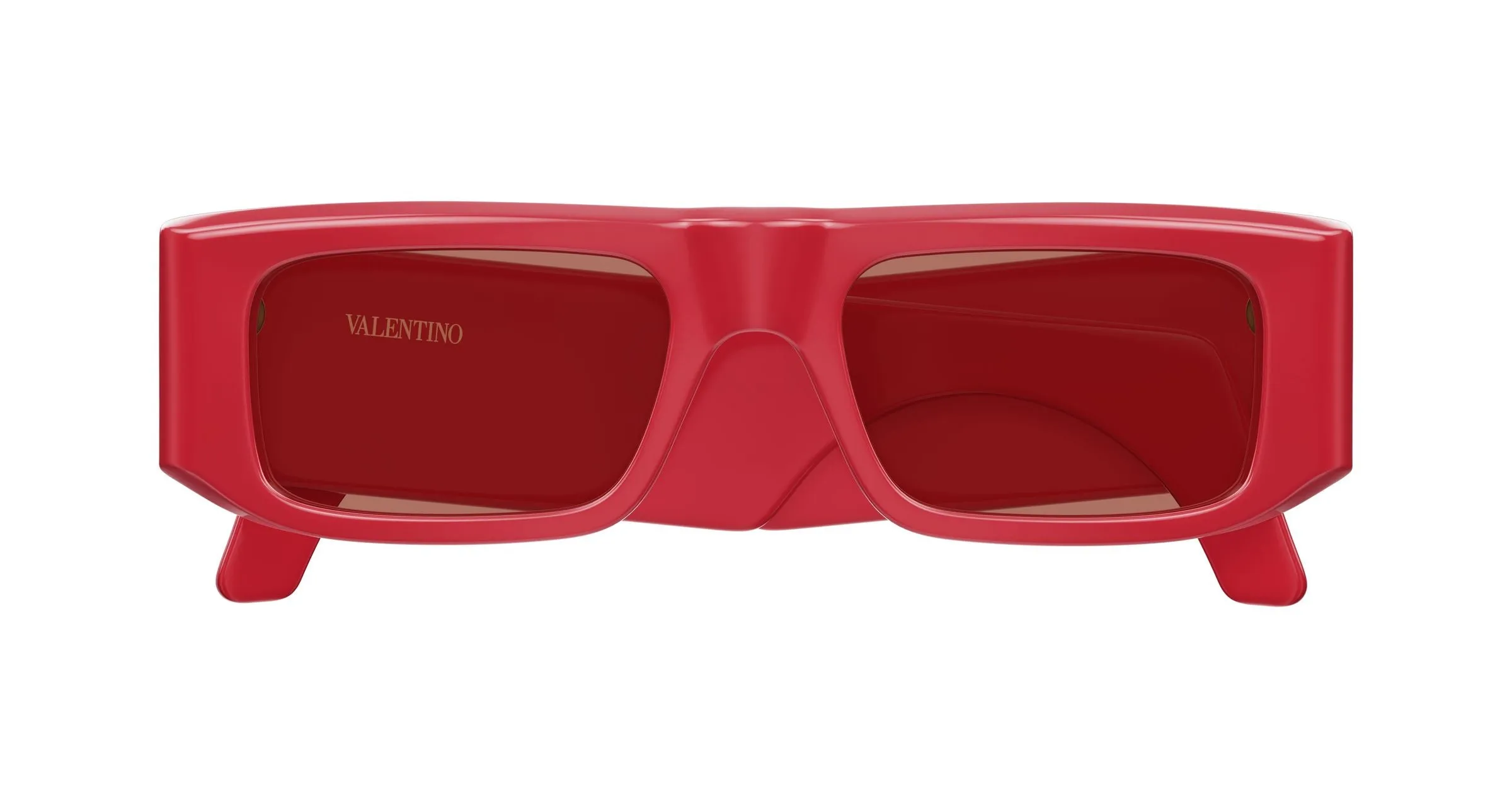 Valentino VG0005S 003 Occhiali da sole Acetato Rosso Marrone Squadrata - immagine 2