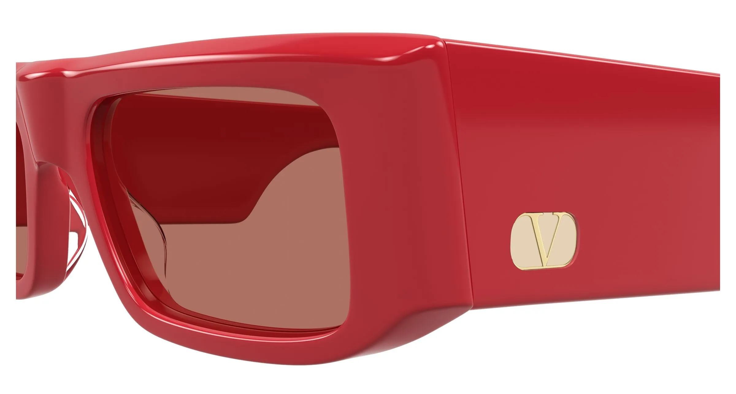 Valentino VG0005S 003 Occhiali da sole Acetato Rosso Marrone Squadrata - immagine 3