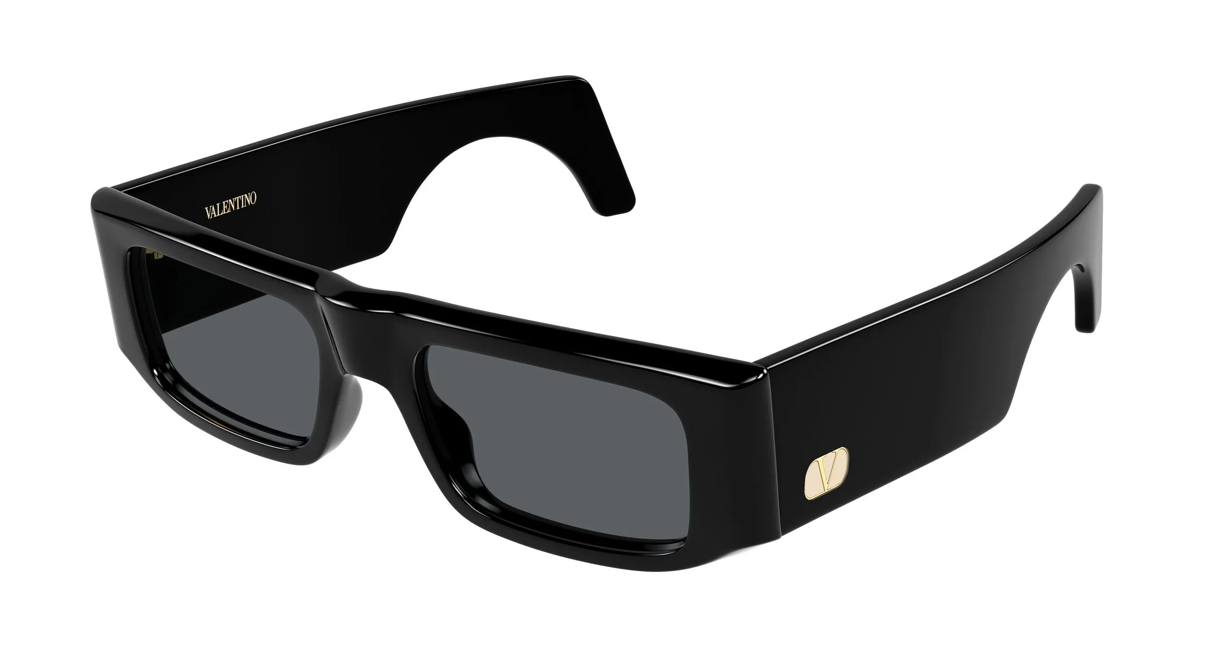 Valentino VG0005S 001 Occhiali da sole Acetato Nero Grigio Squadrata - immagine 1