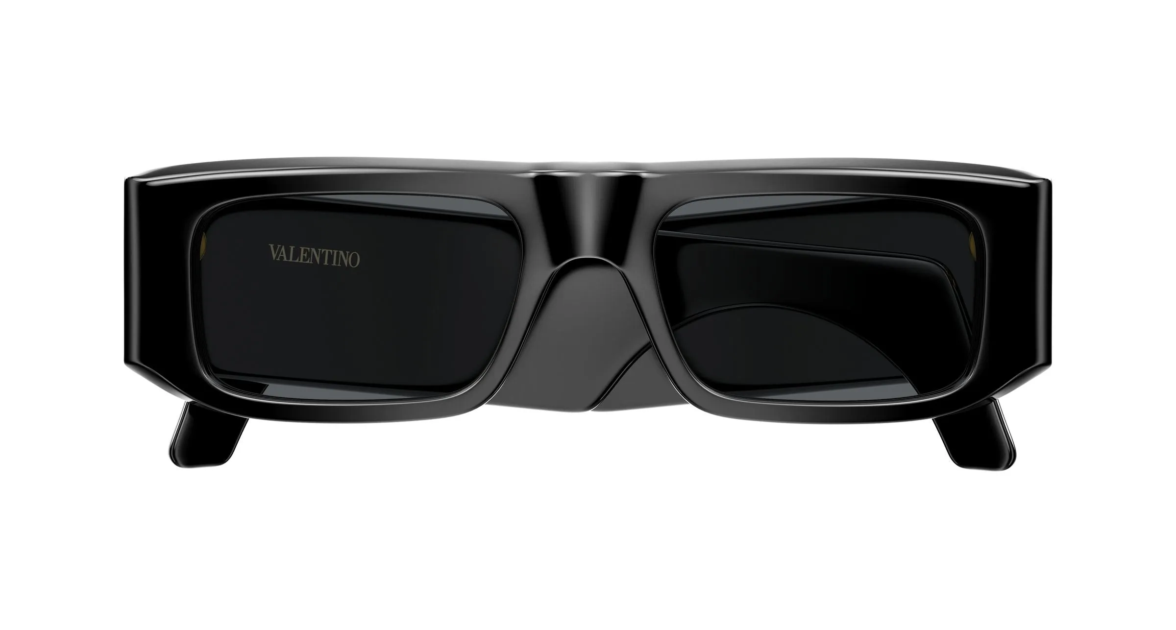 Valentino VG0005S 001 Occhiali da sole Acetato Nero Grigio Squadrata - immagine 2