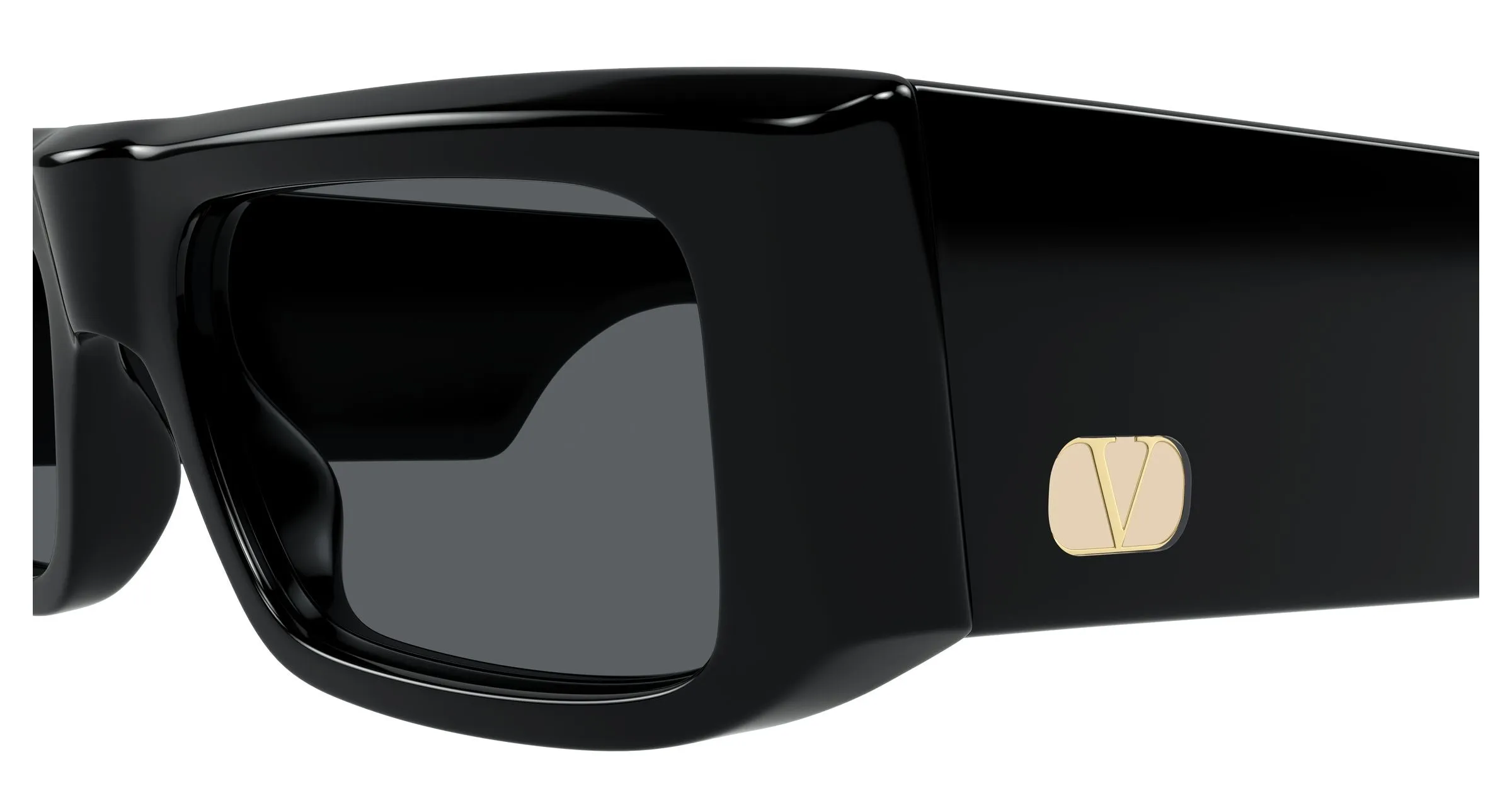 Valentino VG0005S 001 Occhiali da sole Acetato Nero Grigio Squadrata - immagine 3