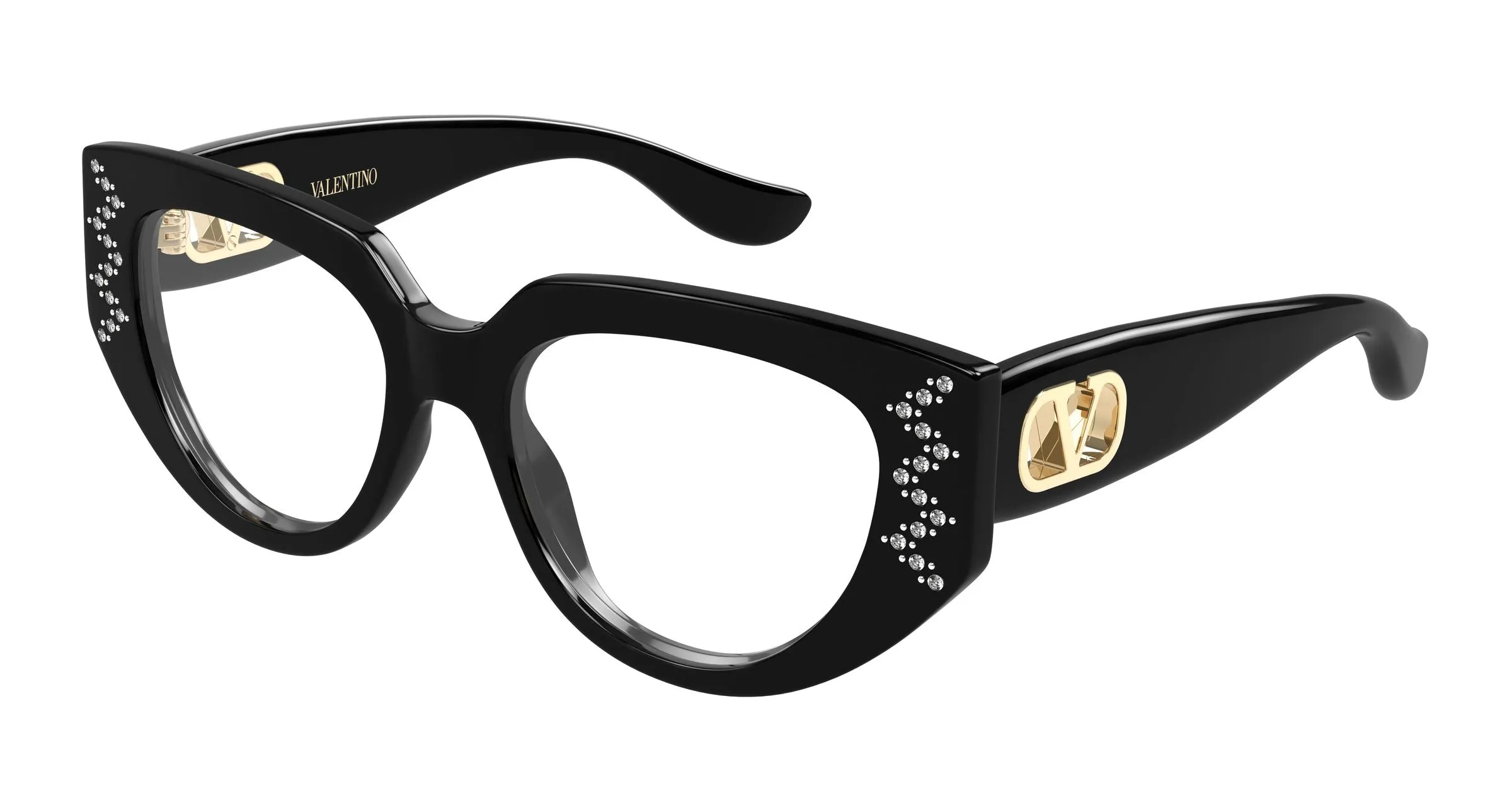 Valentino VG0004O 004 Montature da vista Acetato Nero Trasparente Cat Eye - immagine 1