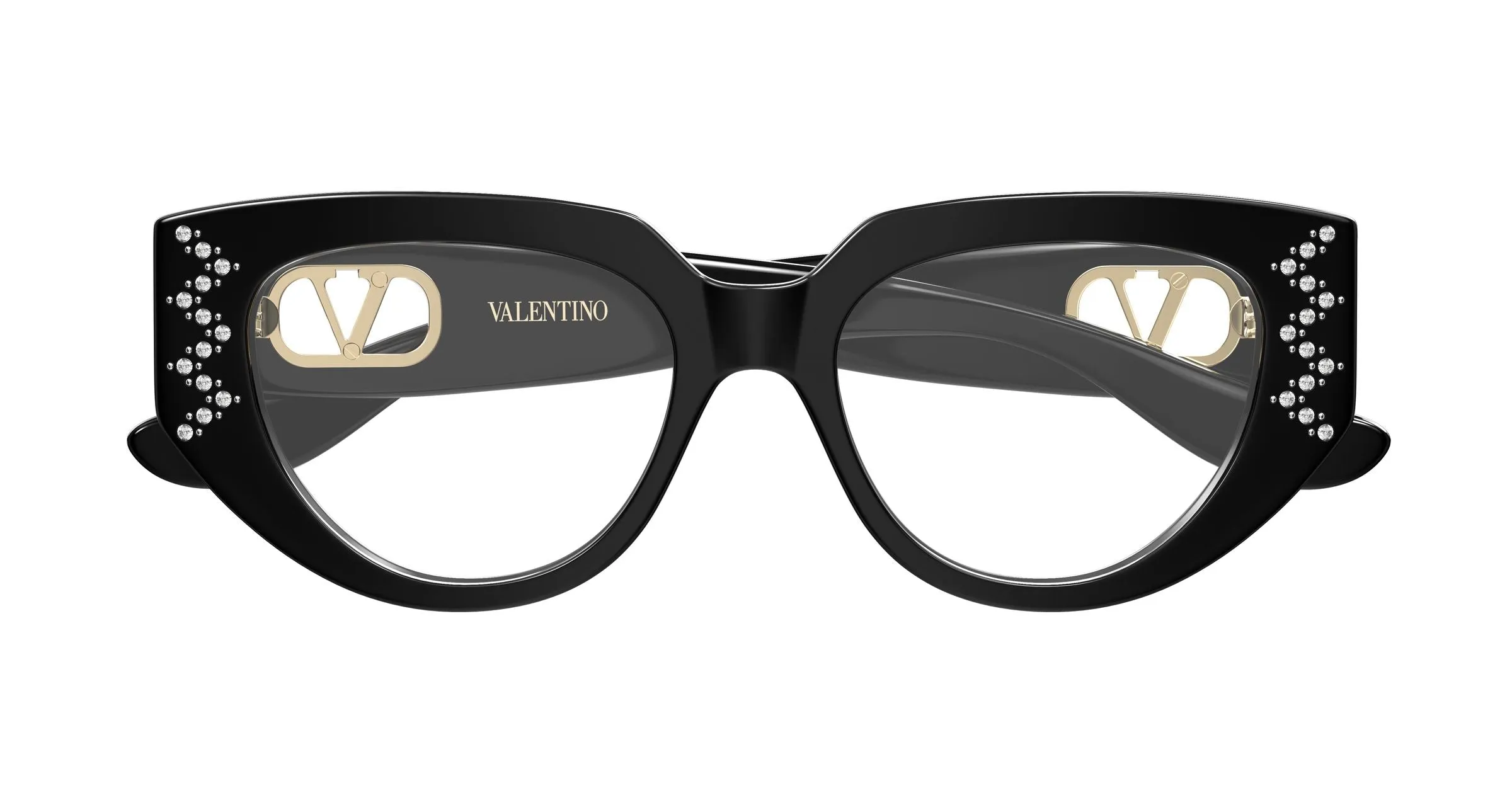 Valentino VG0004O 004 Montature da vista Acetato Nero Trasparente Cat Eye - immagine 2