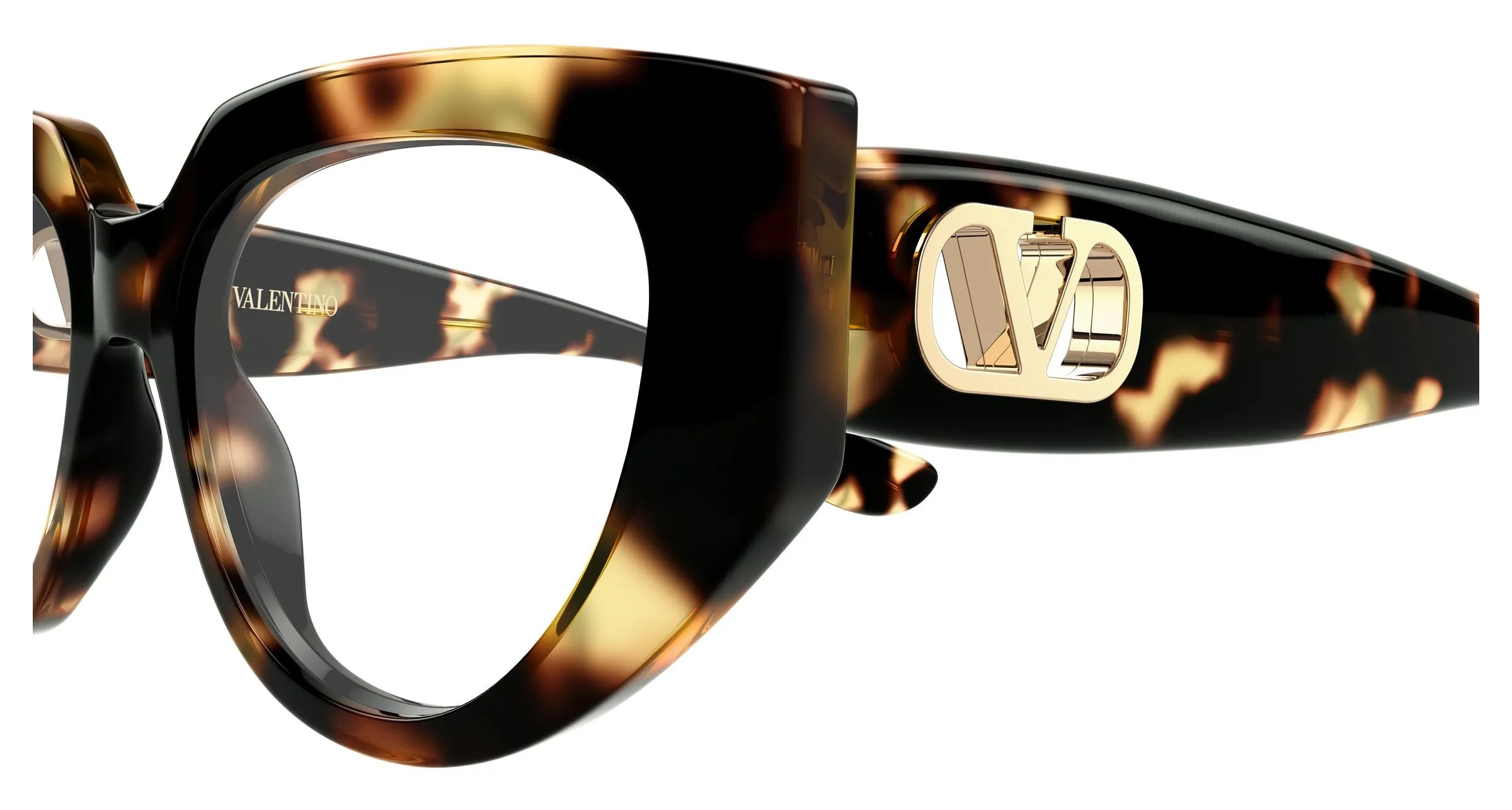 Valentino VG0004O 002 Montature da vista Acetato Havana Trasparente Cat Eye - immagine 3