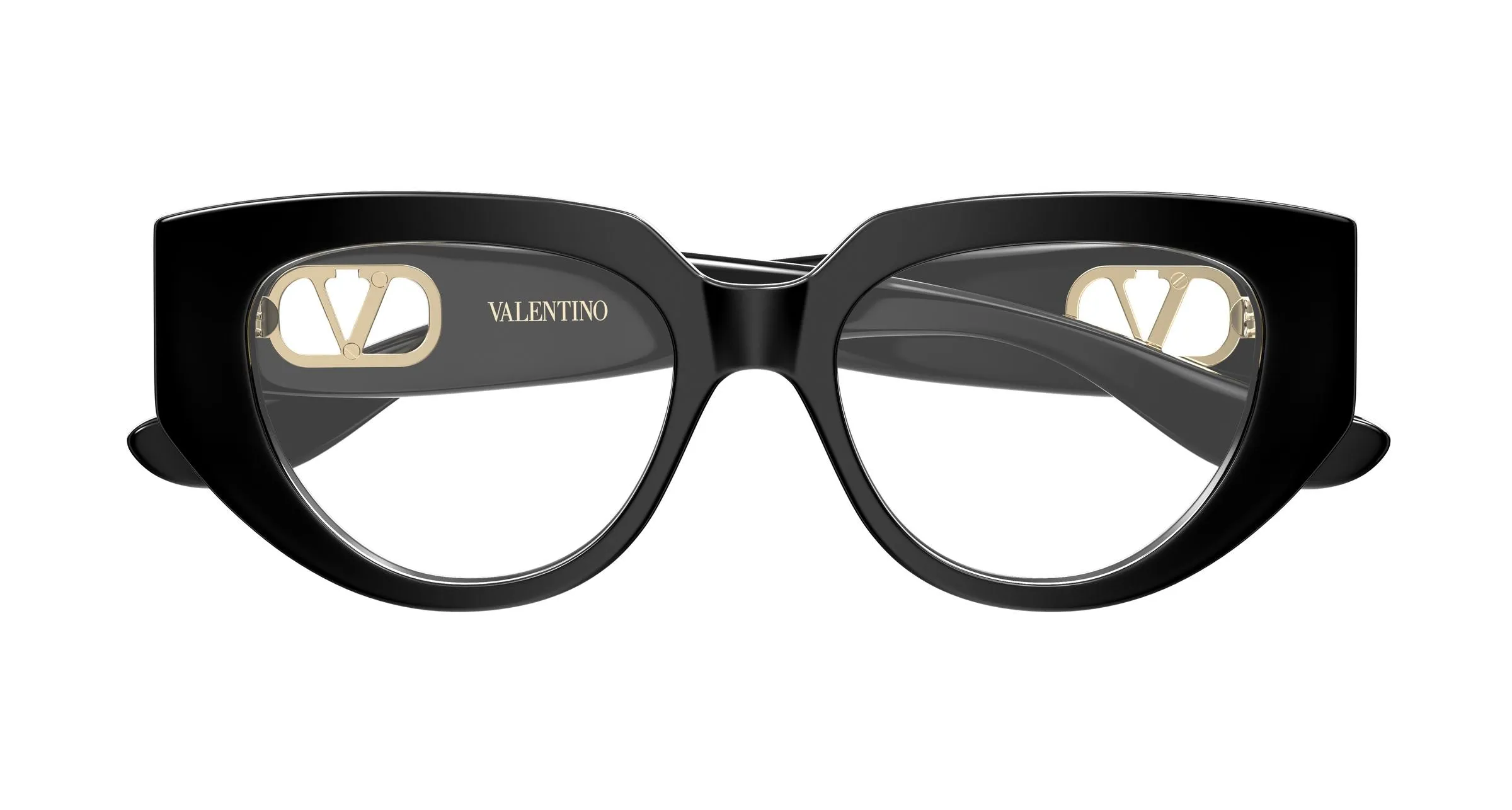 Valentino VG0004O 001 Montature da vista Acetato Nero Trasparente Cat Eye - immagine 2