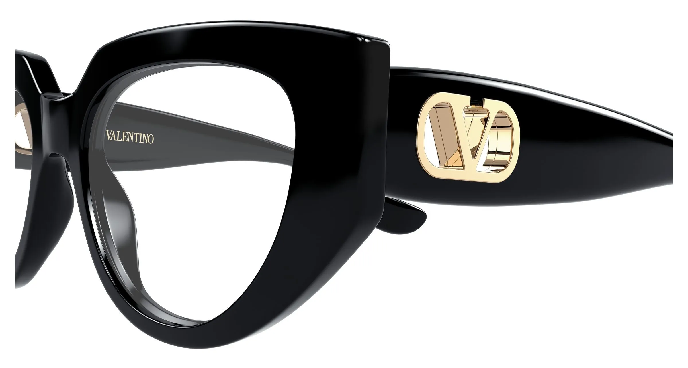 Valentino VG0004O 001 Montature da vista Acetato Nero Trasparente Cat Eye - immagine 3