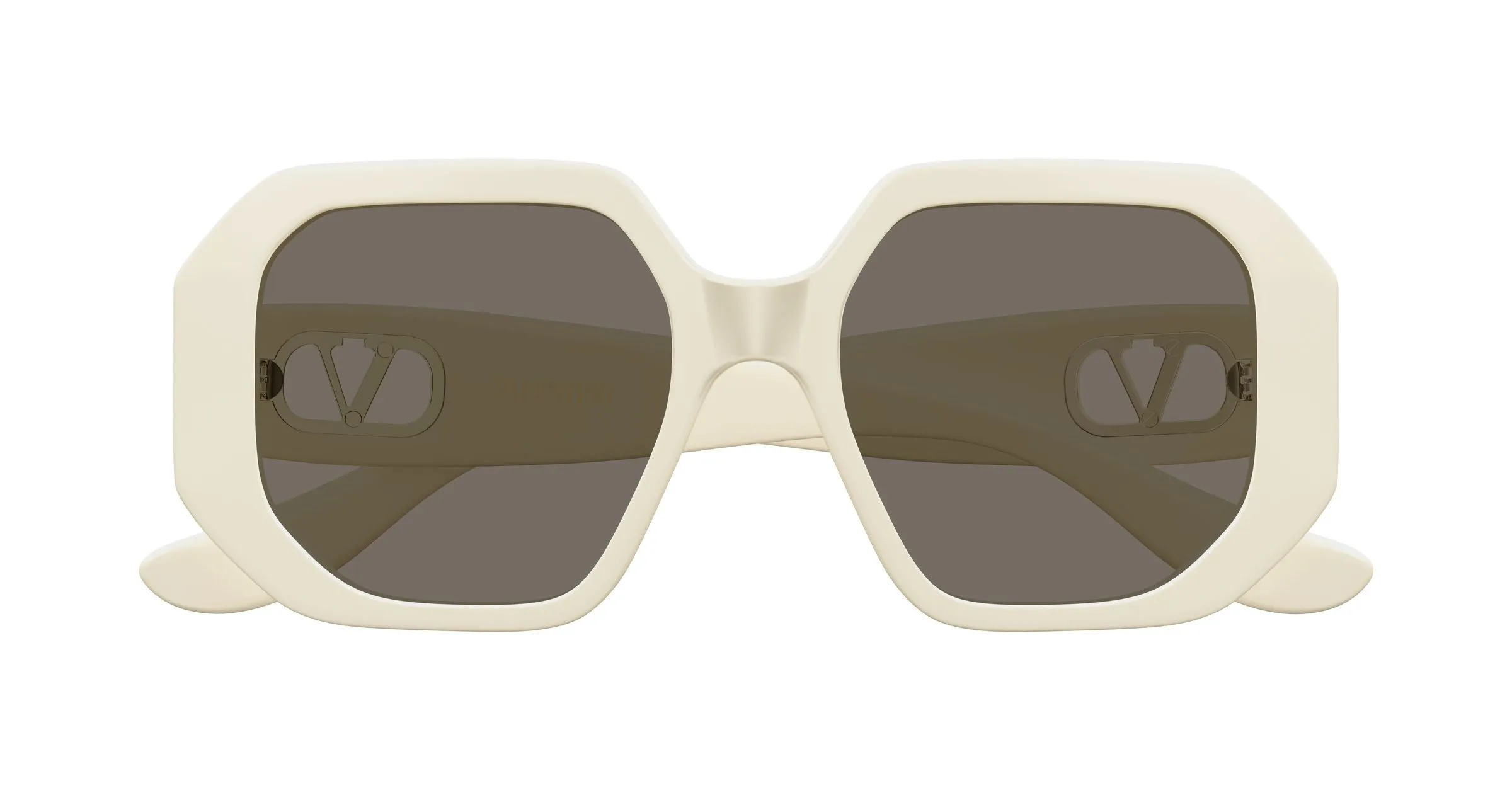 Valentino VG0003SA 004 Occhiali da sole Acetato Avorio Grigio Geometrica - immagine 2