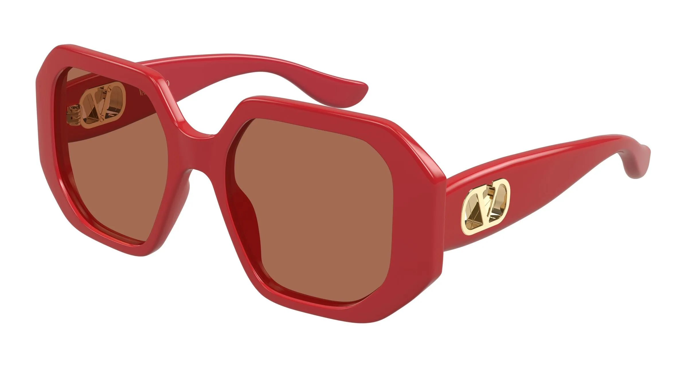 Valentino VG0003SA 003 Occhiali da sole Acetato Rosso Marrone Geometrica - immagine 1