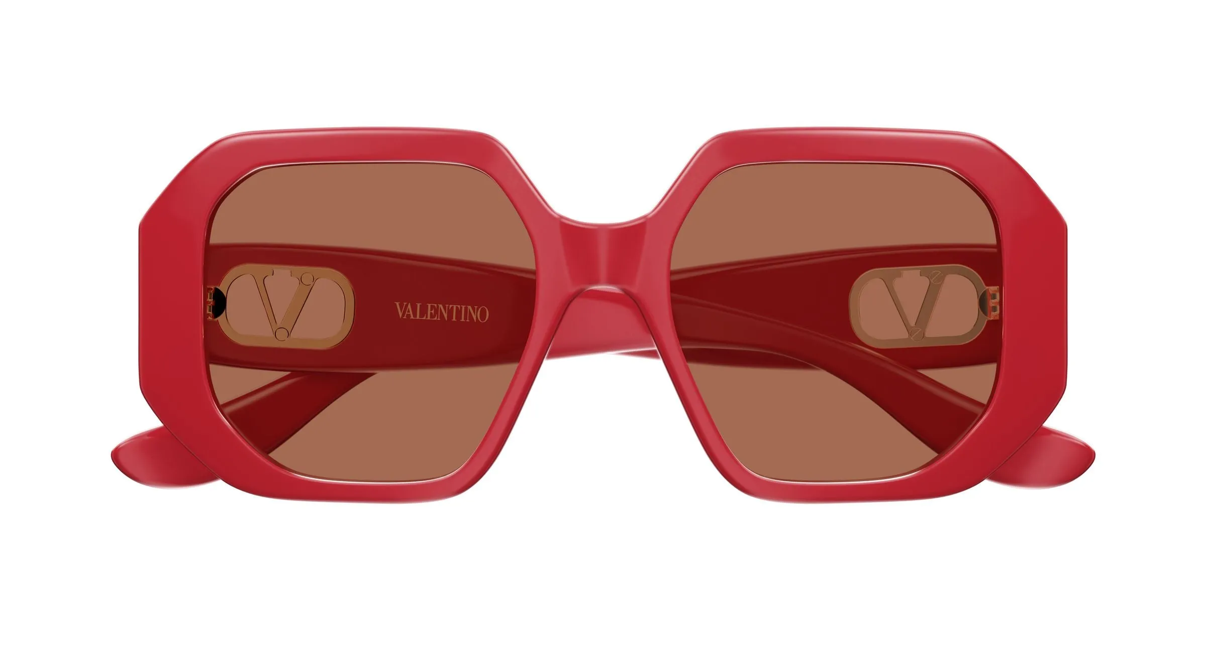 Valentino VG0003SA 003 Occhiali da sole Acetato Rosso Marrone Geometrica - immagine 2