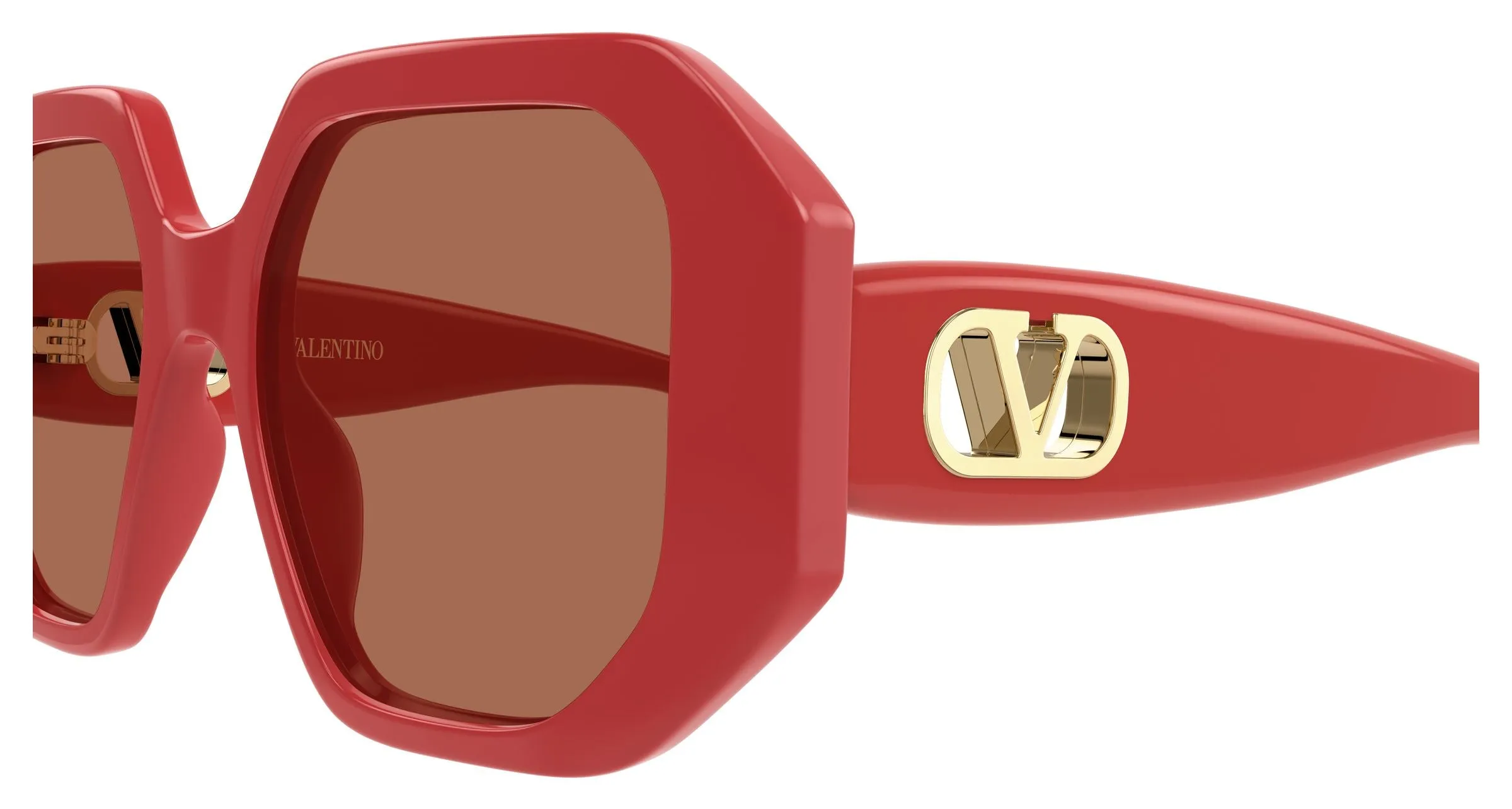 Valentino VG0003SA 003 Occhiali da sole Acetato Rosso Marrone Geometrica - immagine 3