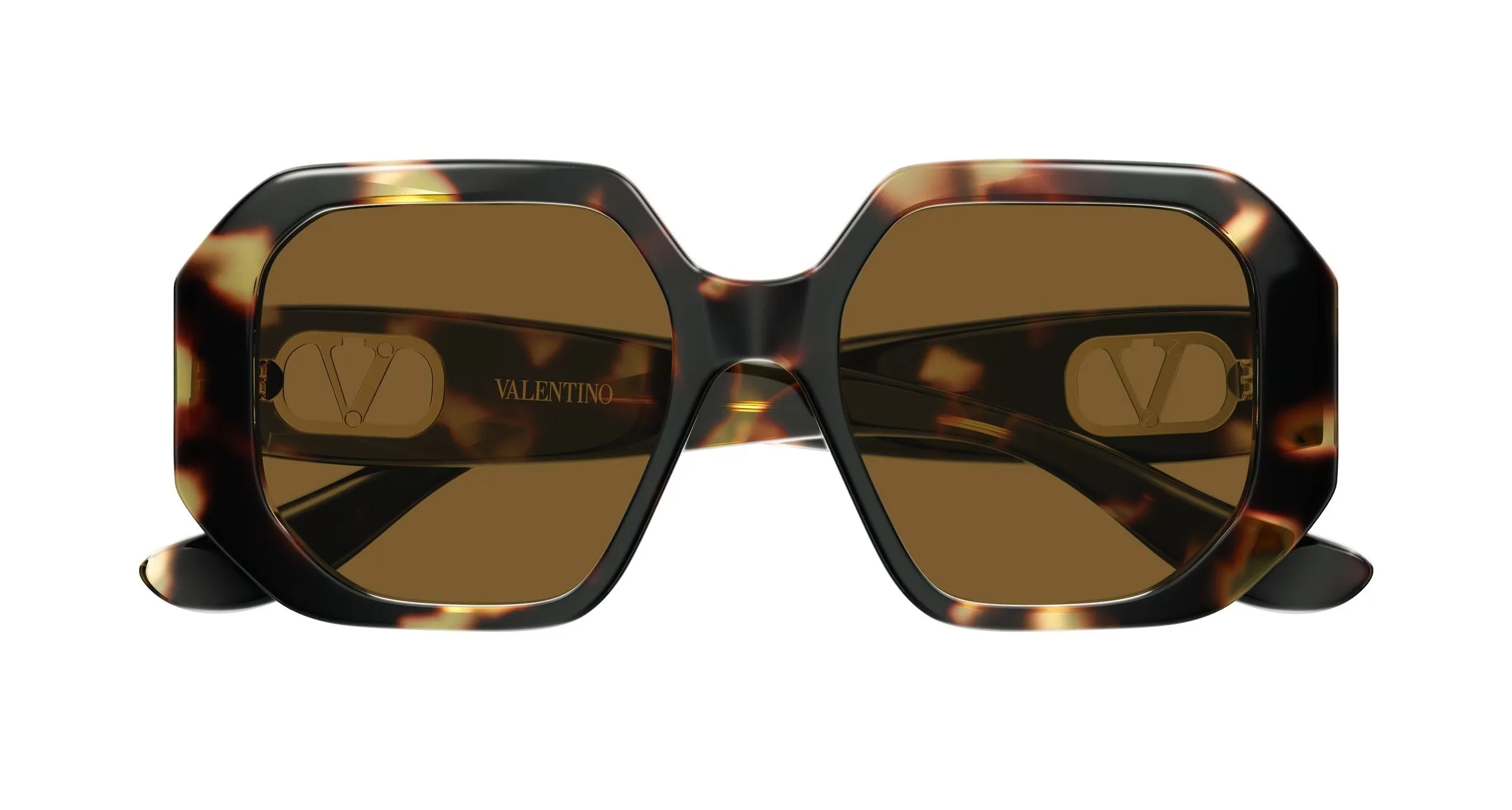Valentino VG0003SA 002 Occhiali da sole Acetato Havana Marrone Geometrica - immagine 2