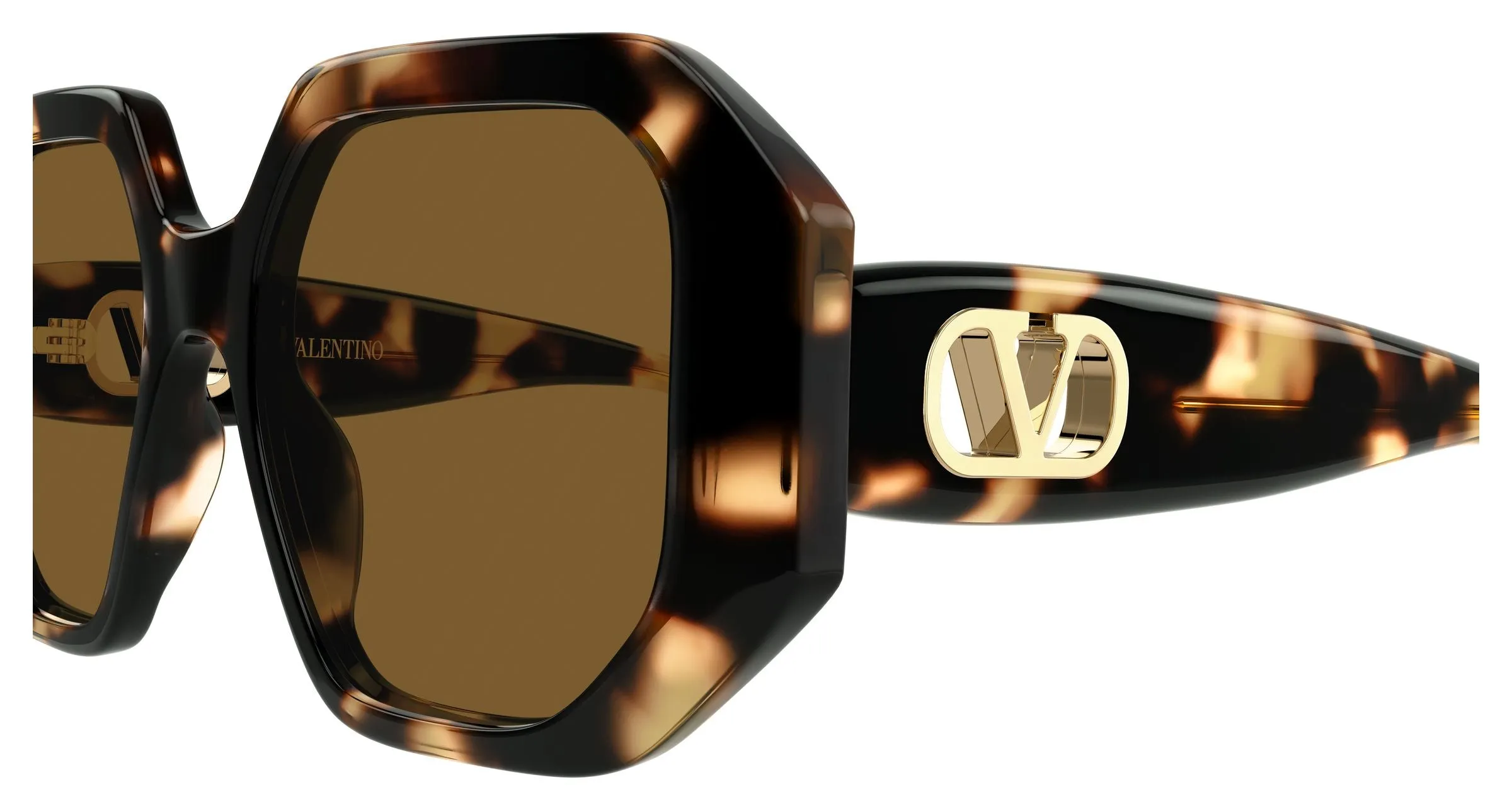 Valentino VG0003SA 002 Occhiali da sole Acetato Havana Marrone Geometrica - immagine 3