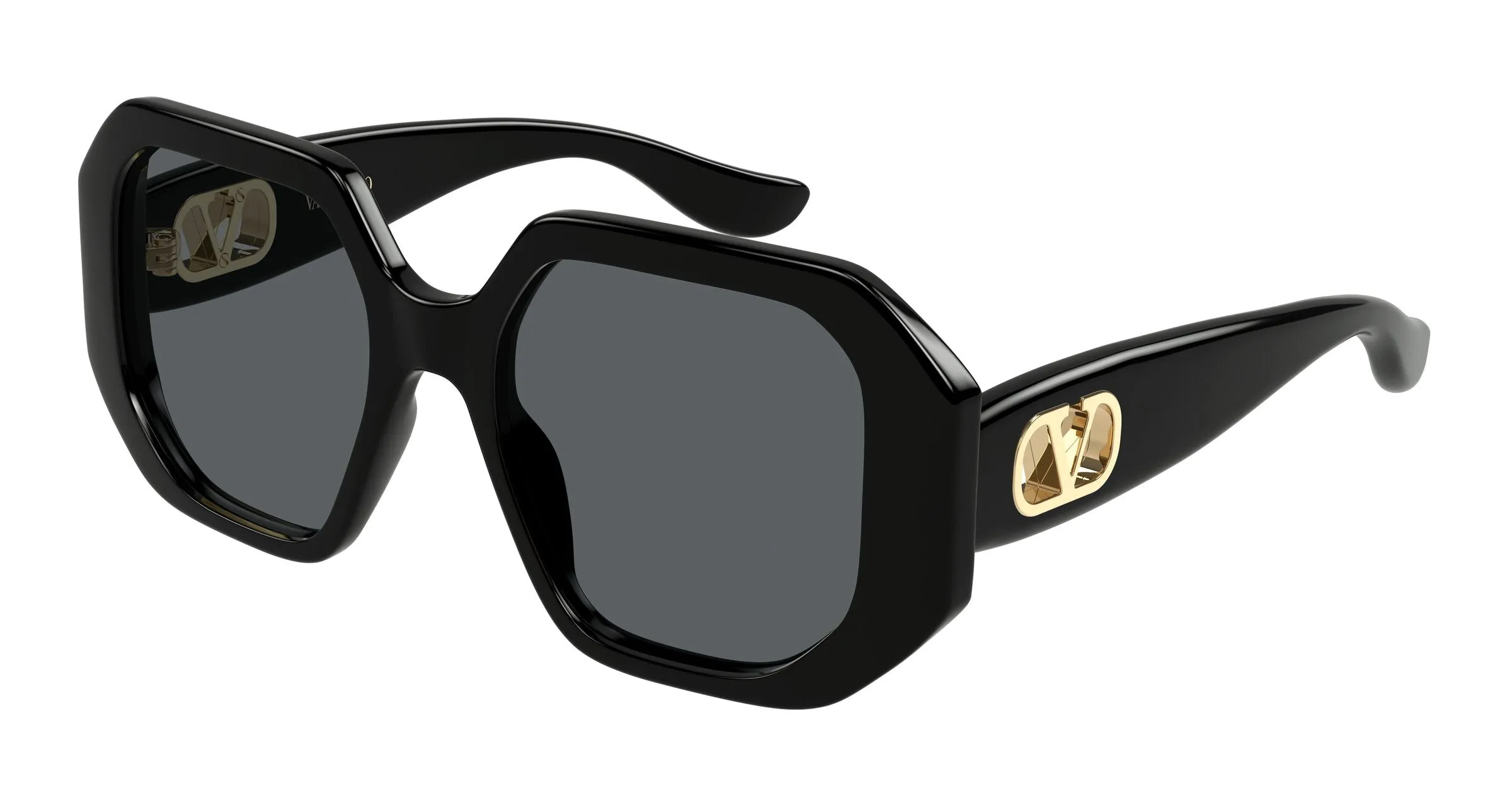 Valentino VG0003SA 001 Occhiali da sole Acetato Nero Grigio Geometrica - immagine 1