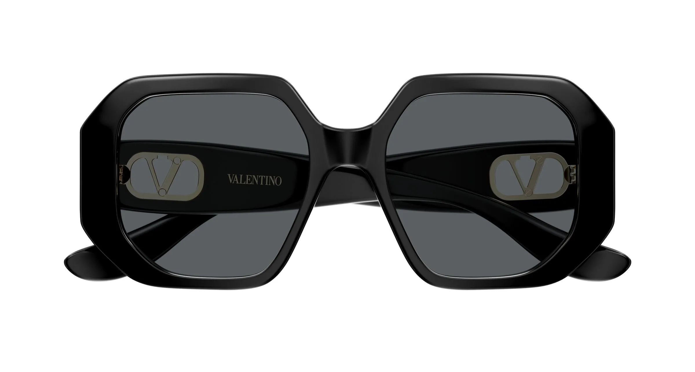 Valentino VG0003SA 001 Occhiali da sole Acetato Nero Grigio Geometrica - immagine 2