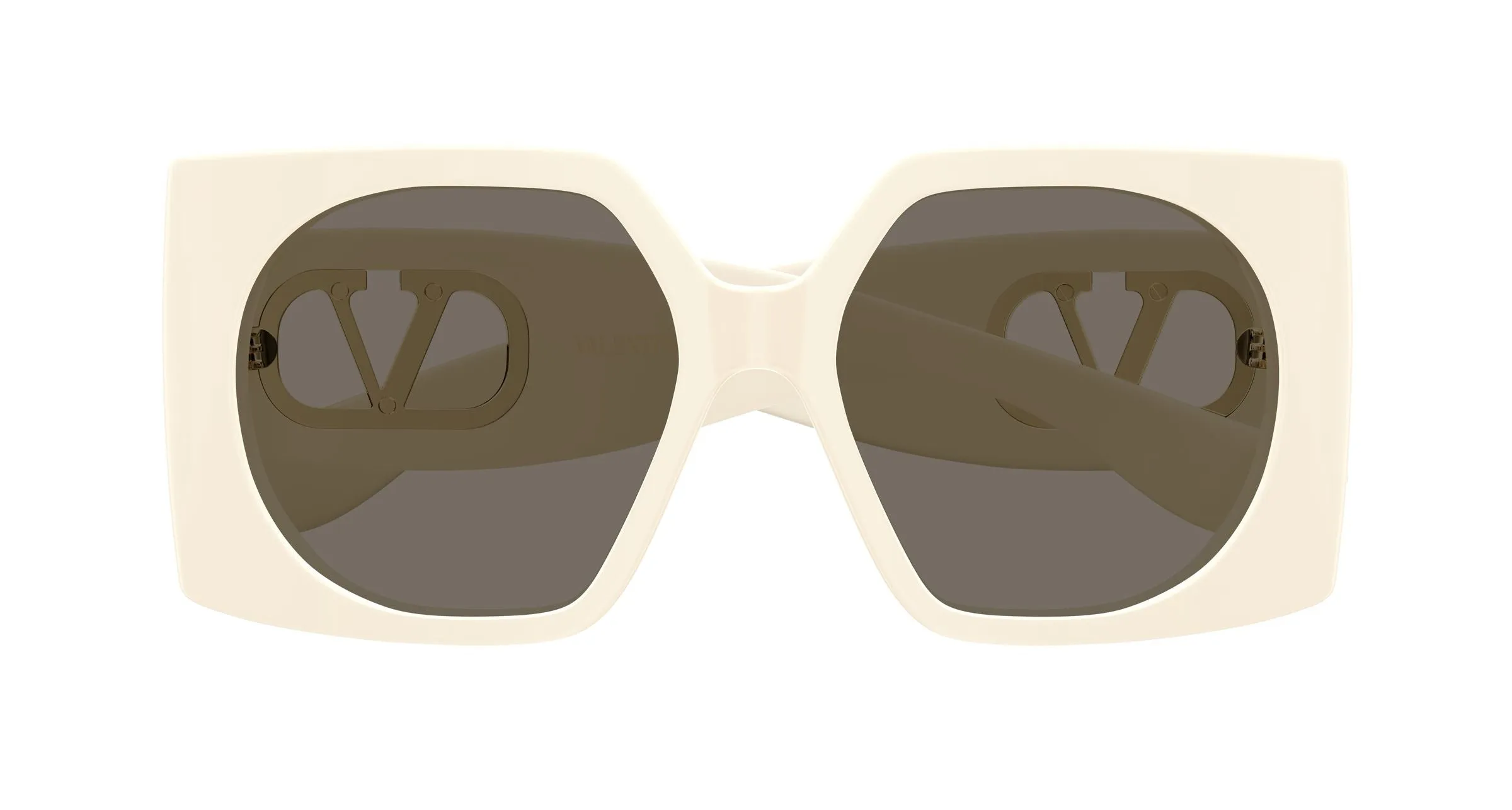 Valentino VG0002S 004 Occhiali da sole Acetato Avorio Grigio Squadrata - immagine 2