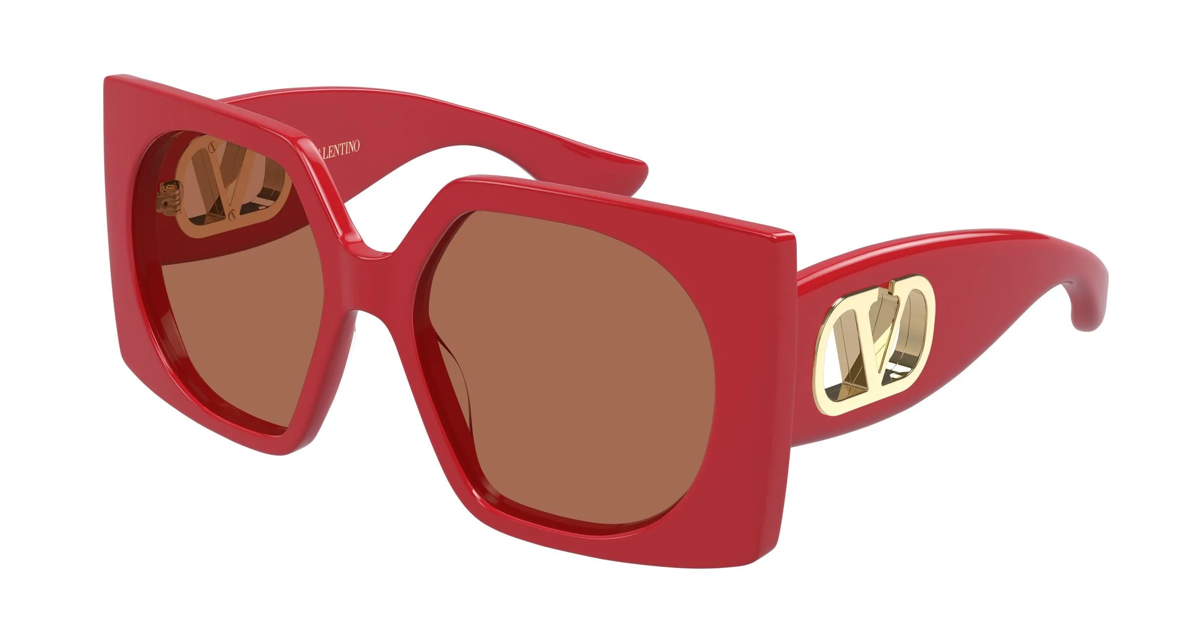 Valentino VG0002S 003 Occhiali da sole Acetato Rosso Marrone Squadrata - immagine 1