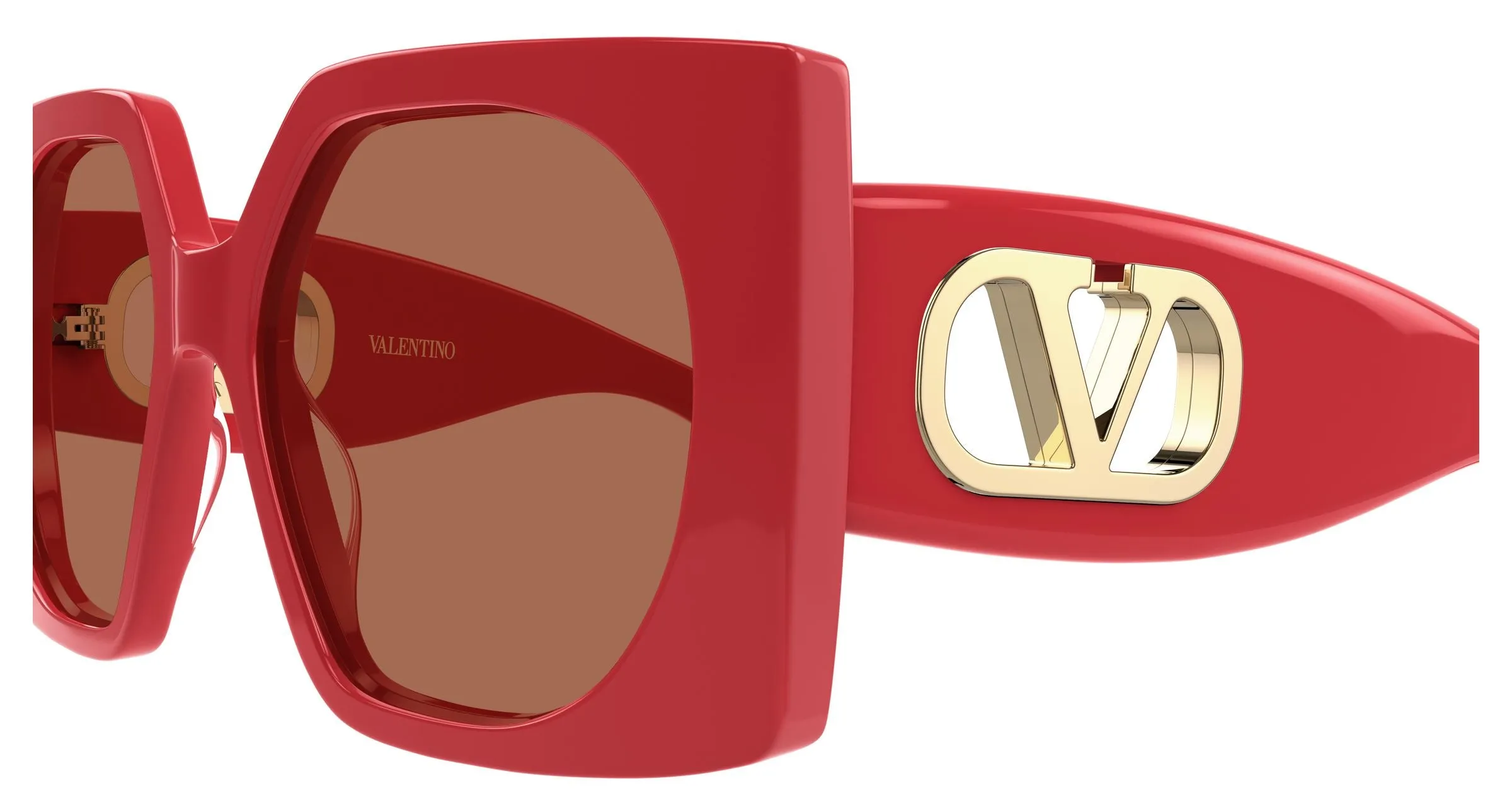 Valentino VG0002S 003 Occhiali da sole Acetato Rosso Marrone Squadrata - immagine 3