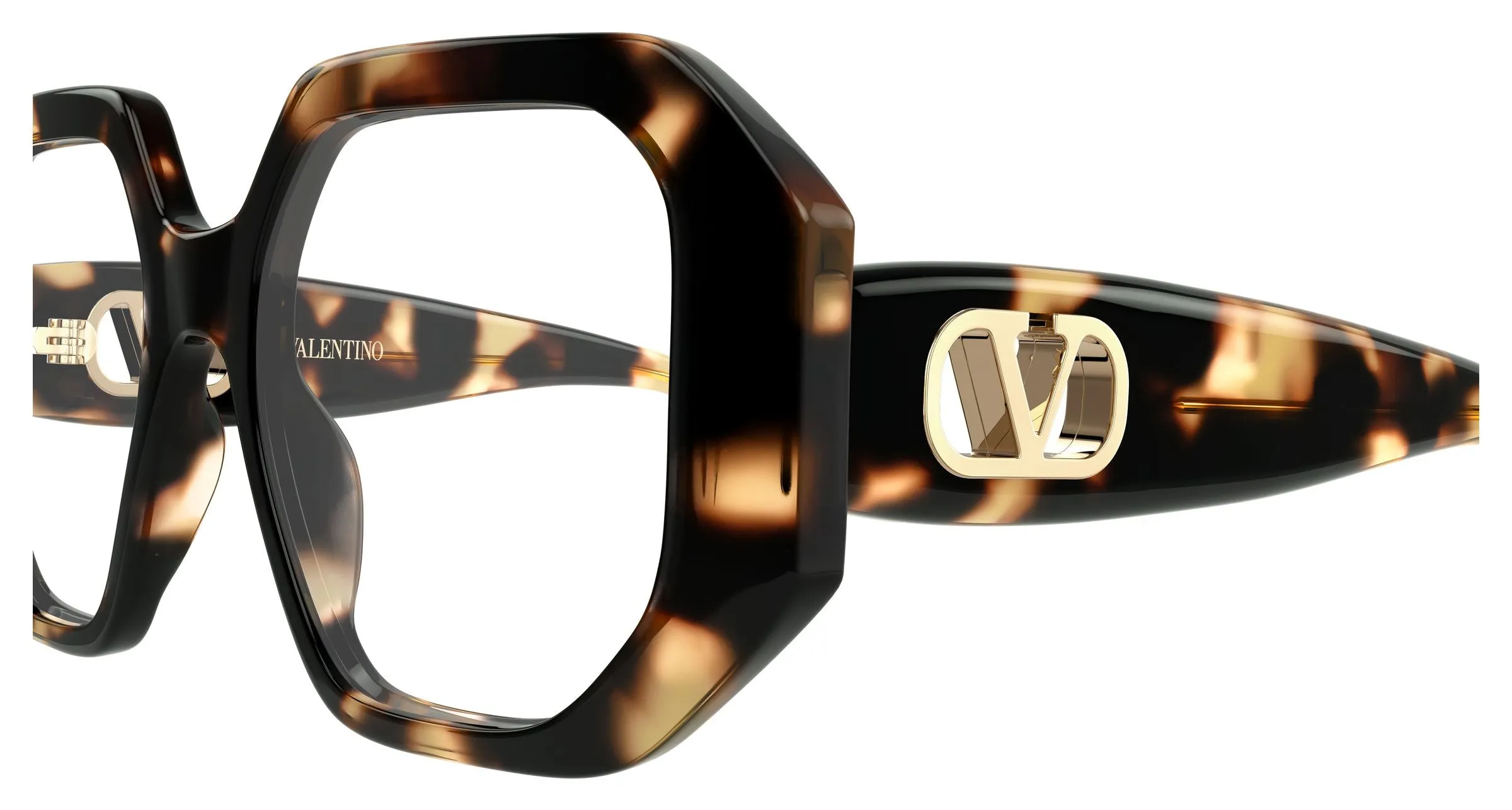 Valentino VG0003O 002 Montature da vista Acetato Havana Trasparente Geometrica - immagine 3