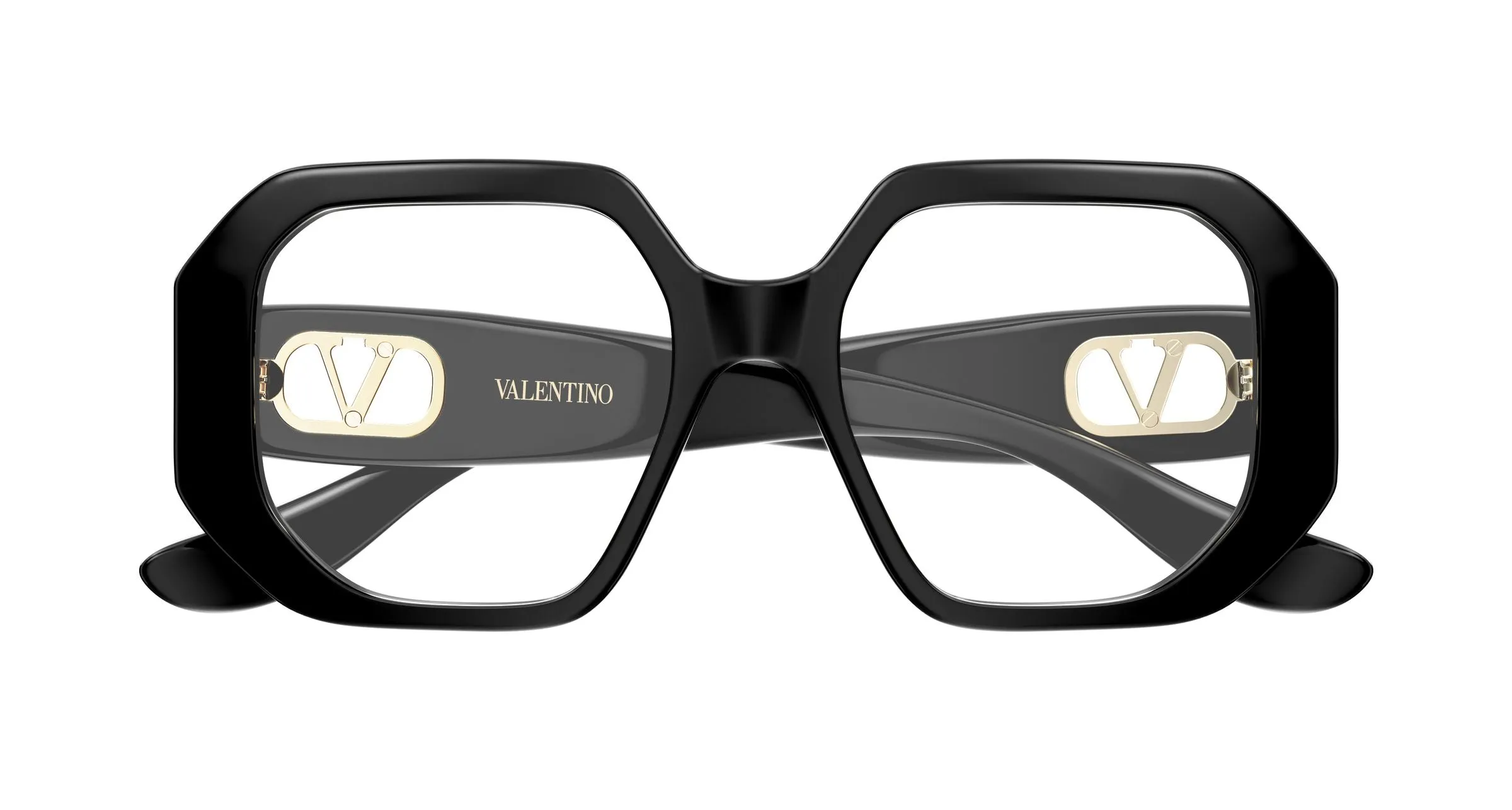 Valentino VG0003O 001 Montature da vista Acetato Nero Trasparente Geometrica - immagine 2