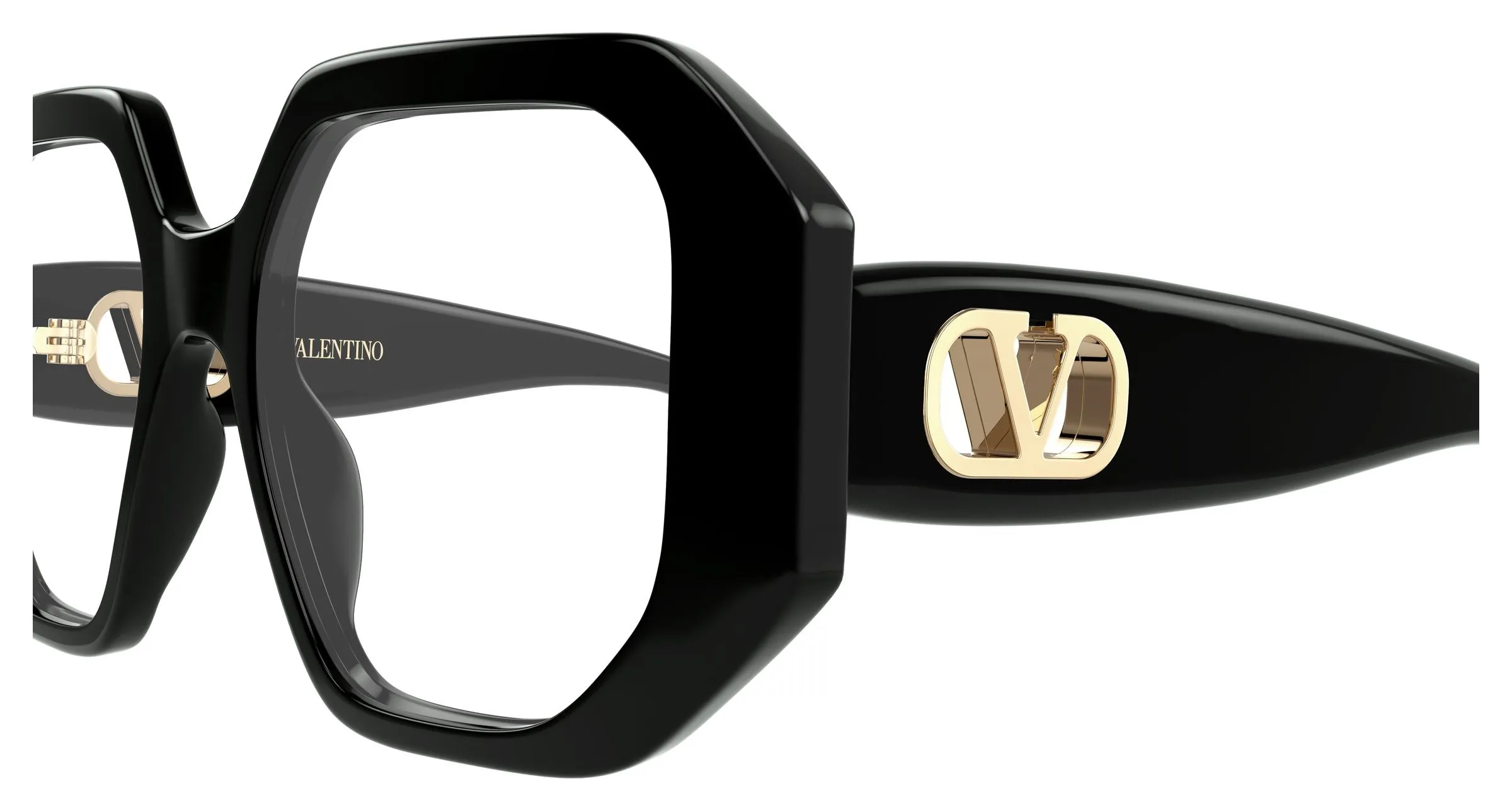 Valentino VG0003O 001 Montature da vista Acetato Nero Trasparente Geometrica - immagine 3