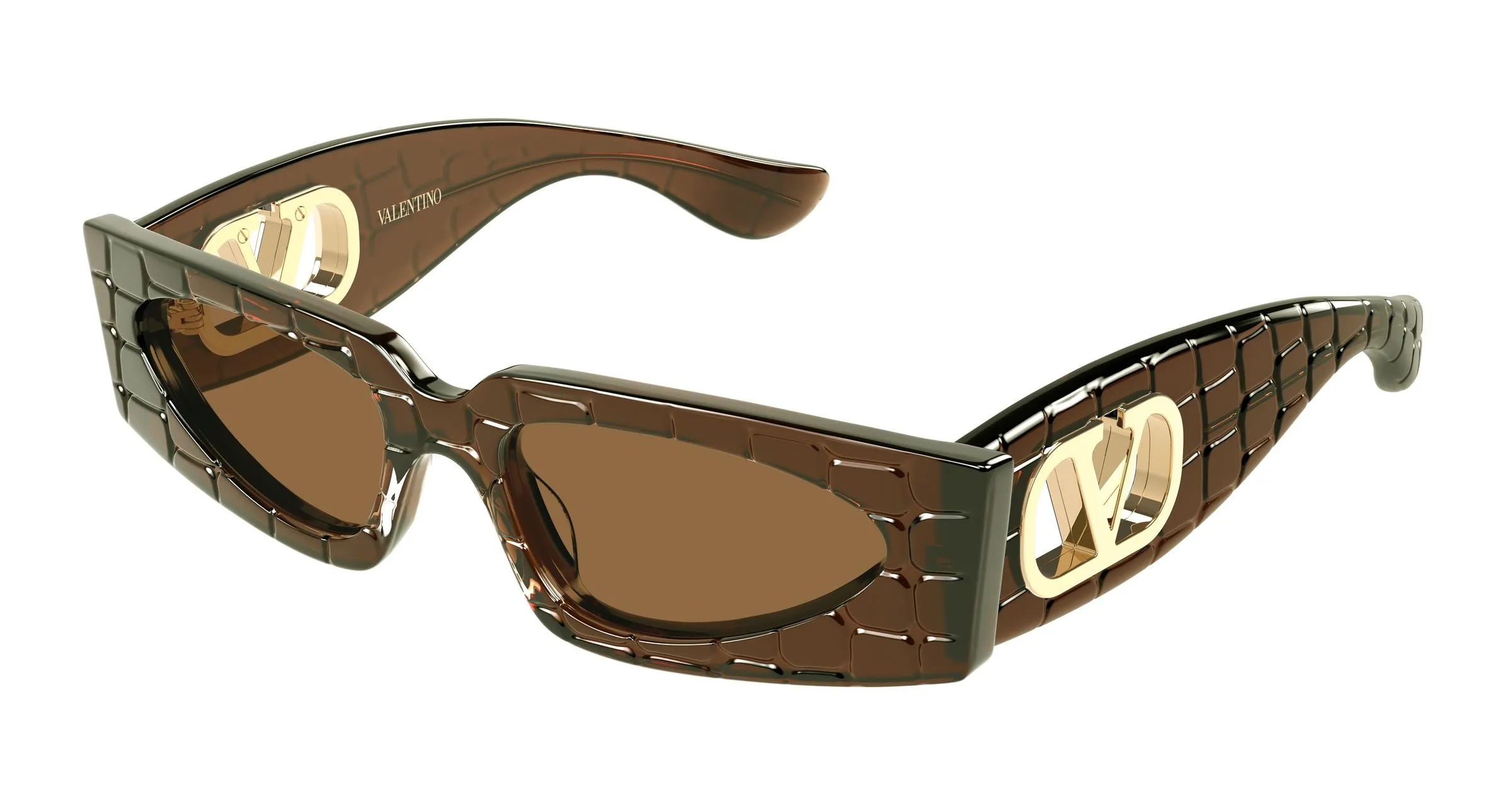 Valentino VG0001S 006 Occhiali da sole Acetato Marrone Marrone Squadrata - immagine 1