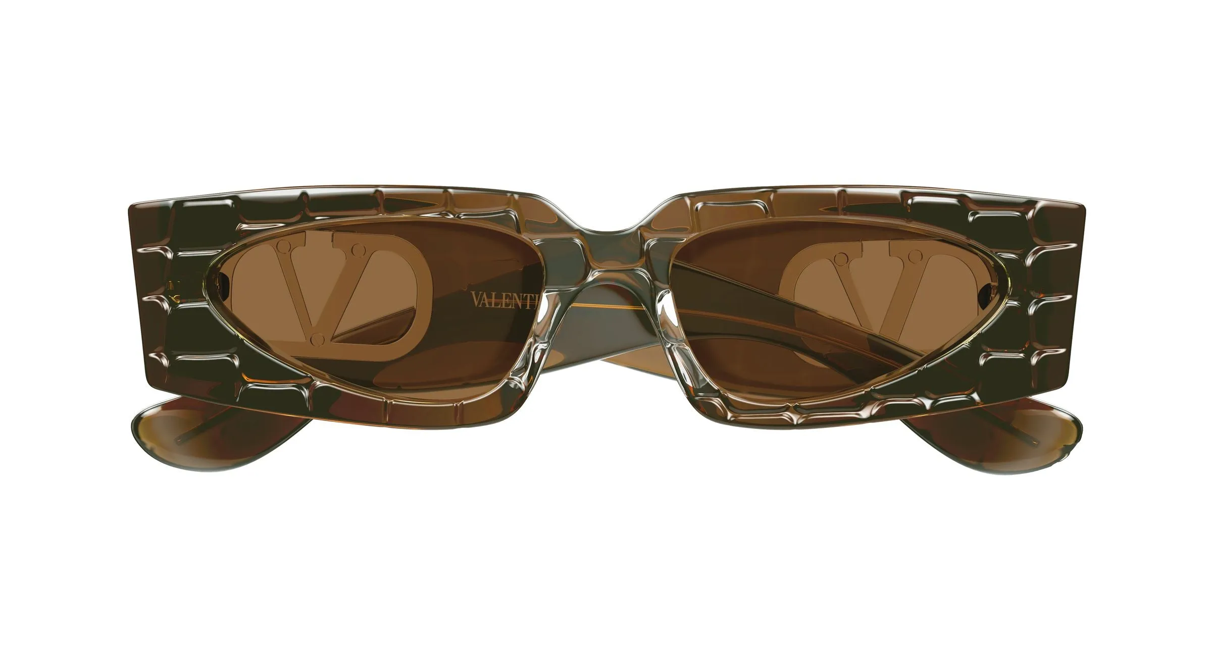 Valentino VG0001S 006 Occhiali da sole Acetato Marrone Marrone Squadrata - immagine 2