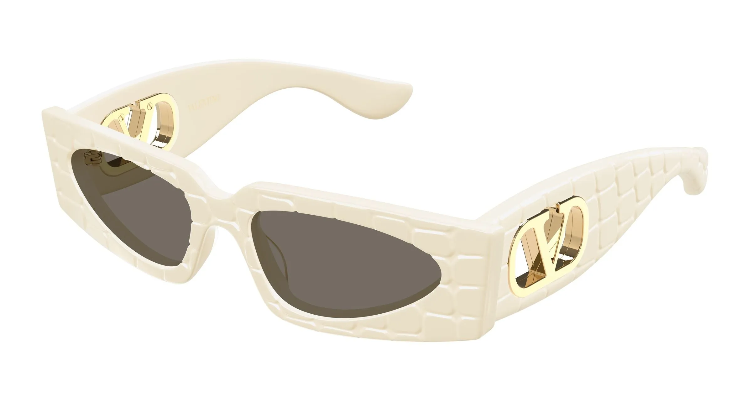 Valentino VG0001S 005 Occhiali da sole Acetato Avorio Grigio Squadrata - immagine 1