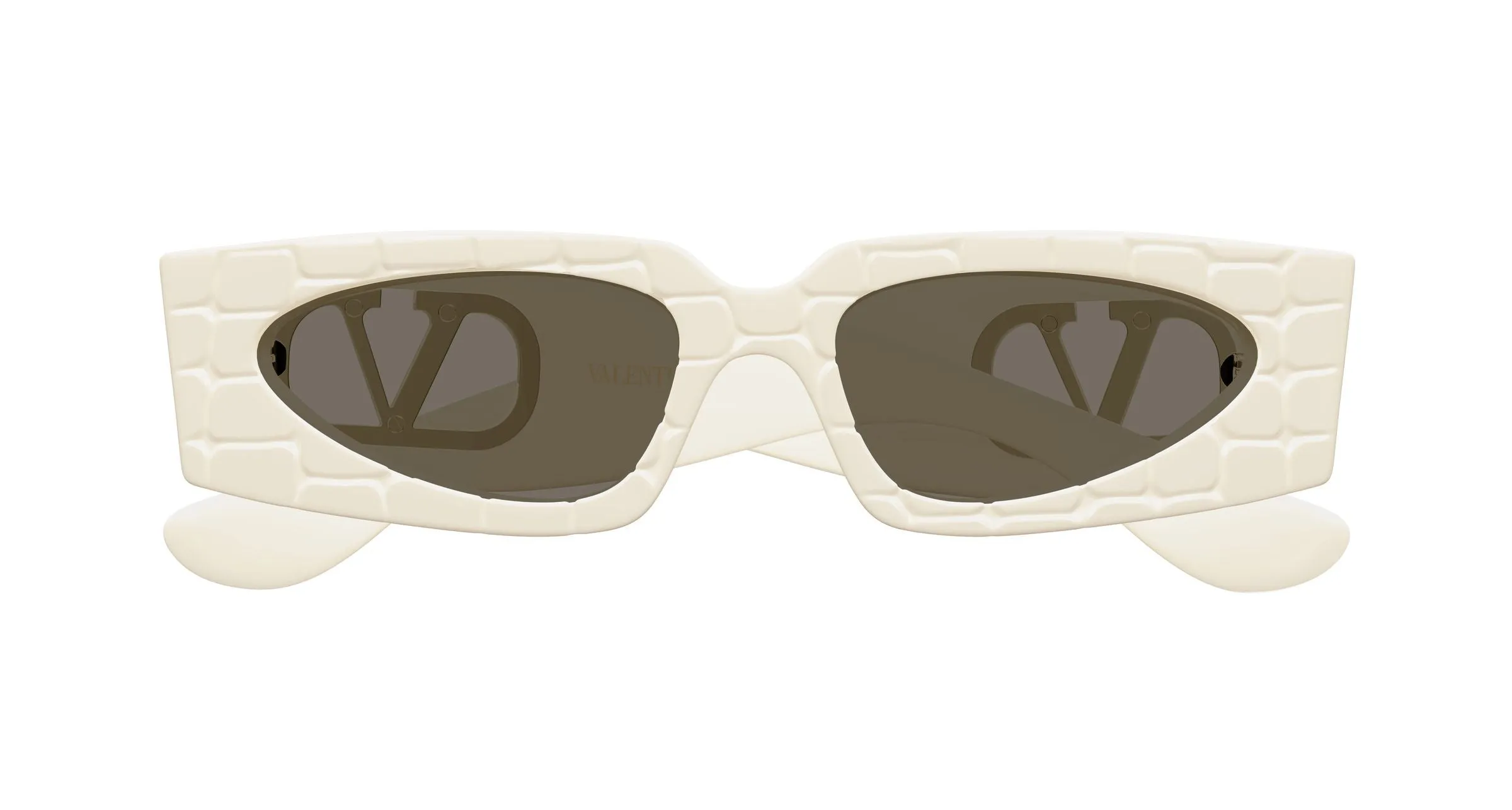 Valentino VG0001S 005 Occhiali da sole Acetato Avorio Grigio Squadrata - immagine 2