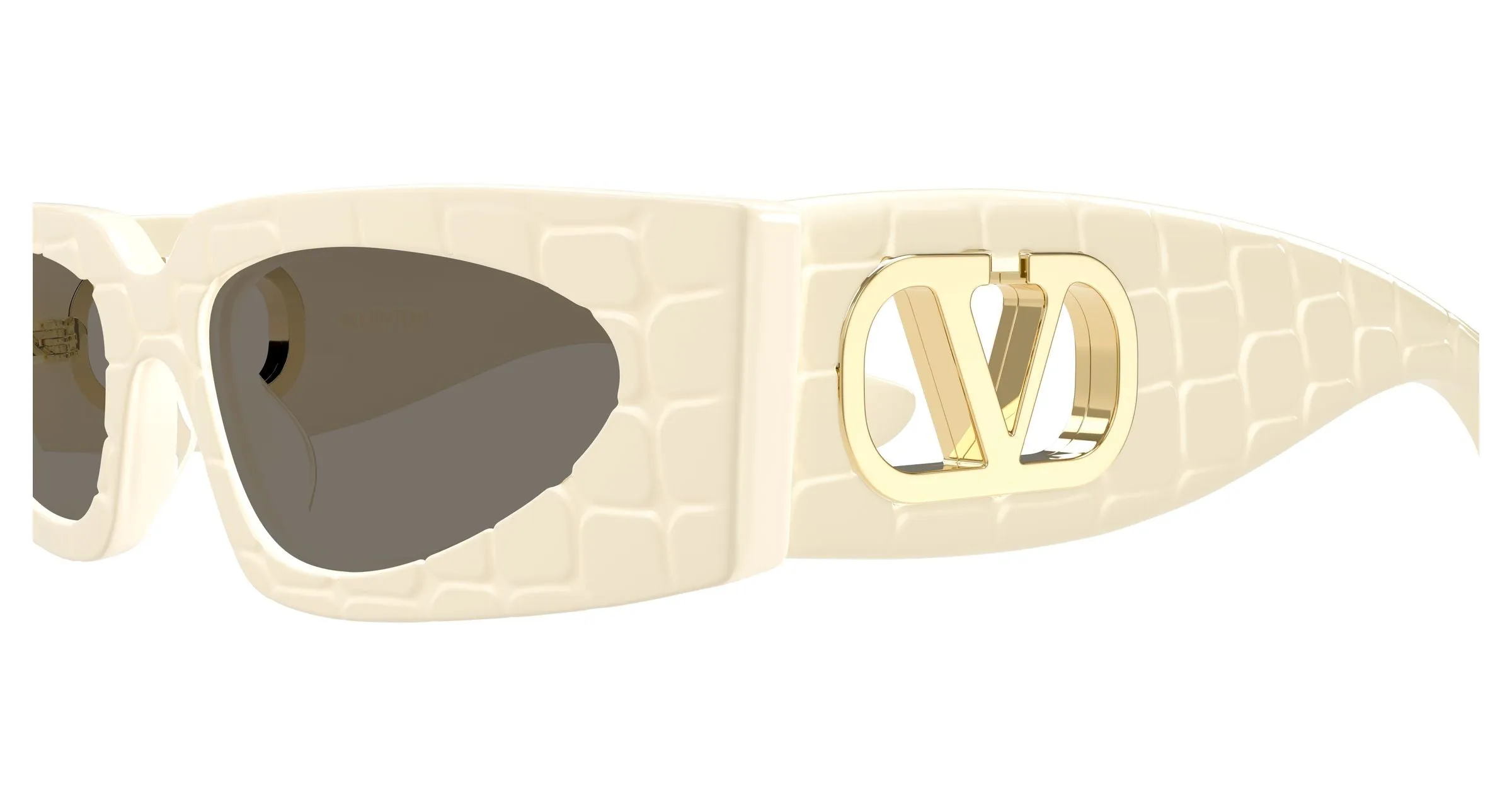 Valentino VG0001S 005 Occhiali da sole Acetato Avorio Grigio Squadrata - immagine 3