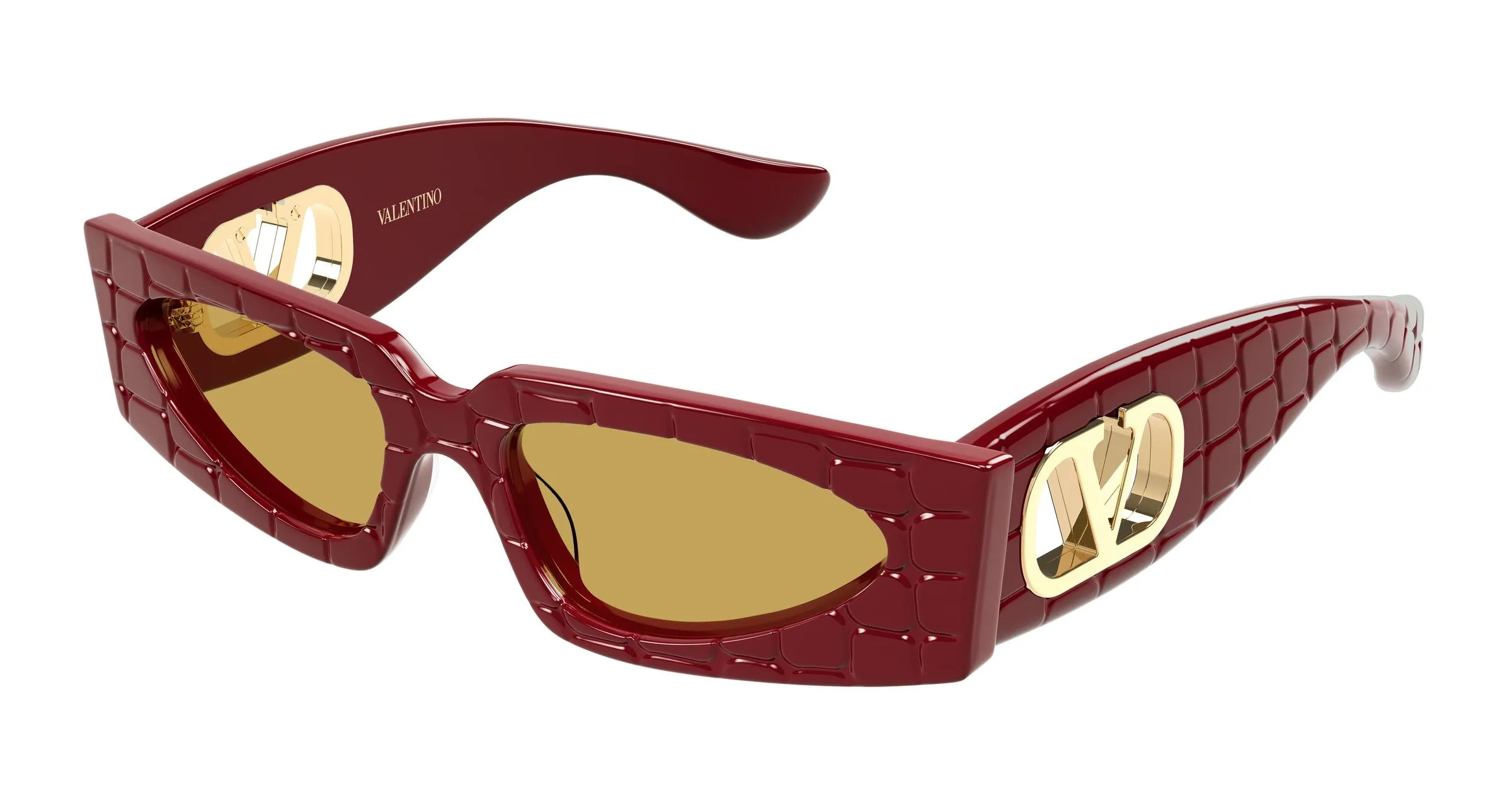 Valentino VG0001S 004 Occhiali da sole Acetato Bordeaux Marrone Squadrata - immagine 1
