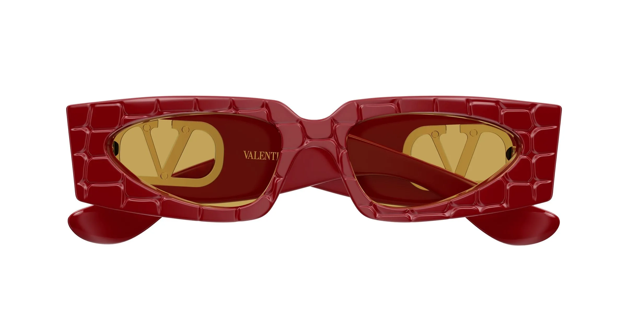 Valentino VG0001S 004 Occhiali da sole Acetato Bordeaux Marrone Squadrata - immagine 2